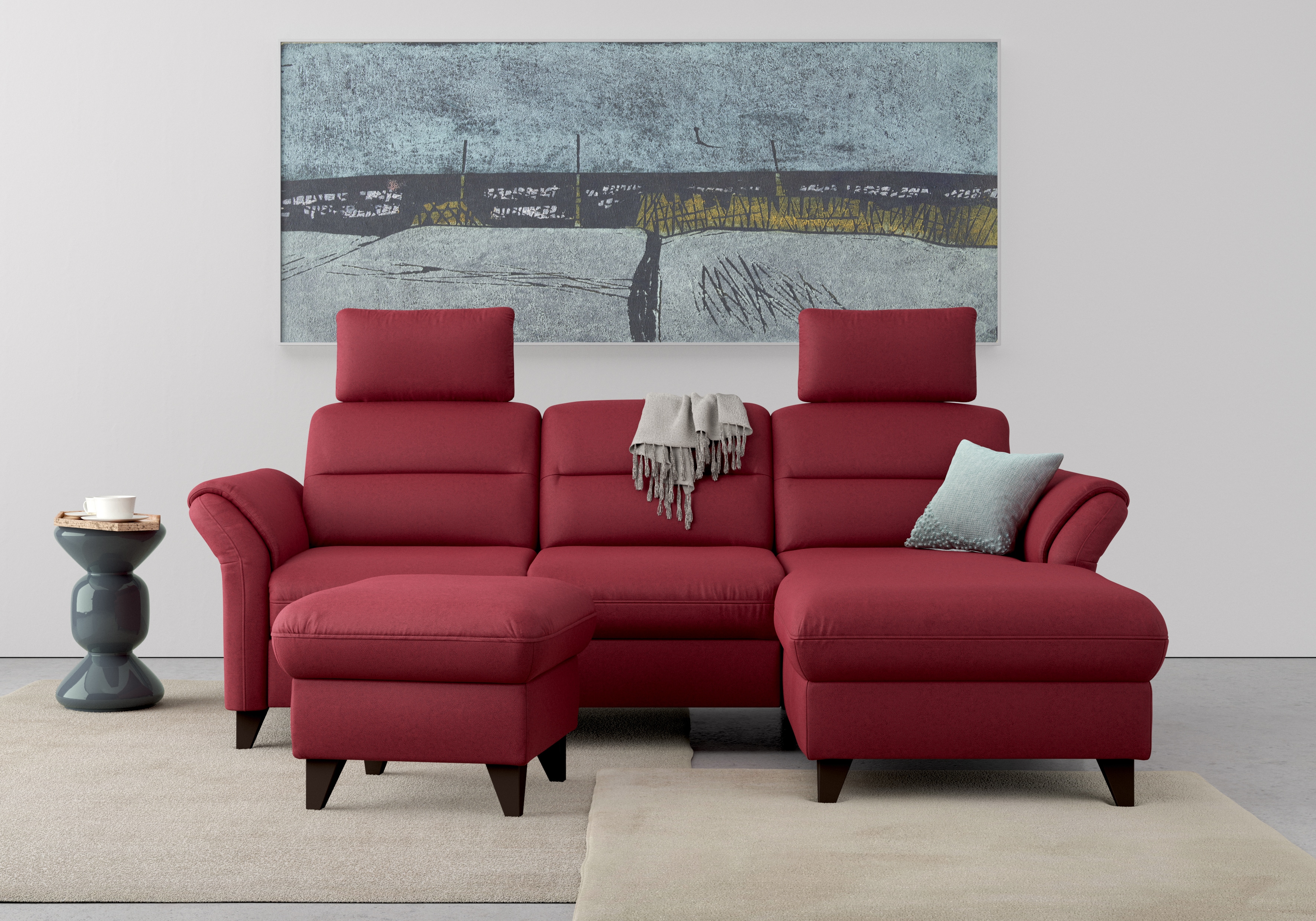 sit&more Ecksofa "Mellum L-Form" Federkern, optional Schlaffunktion, Bettkasten & Armteilfunktion