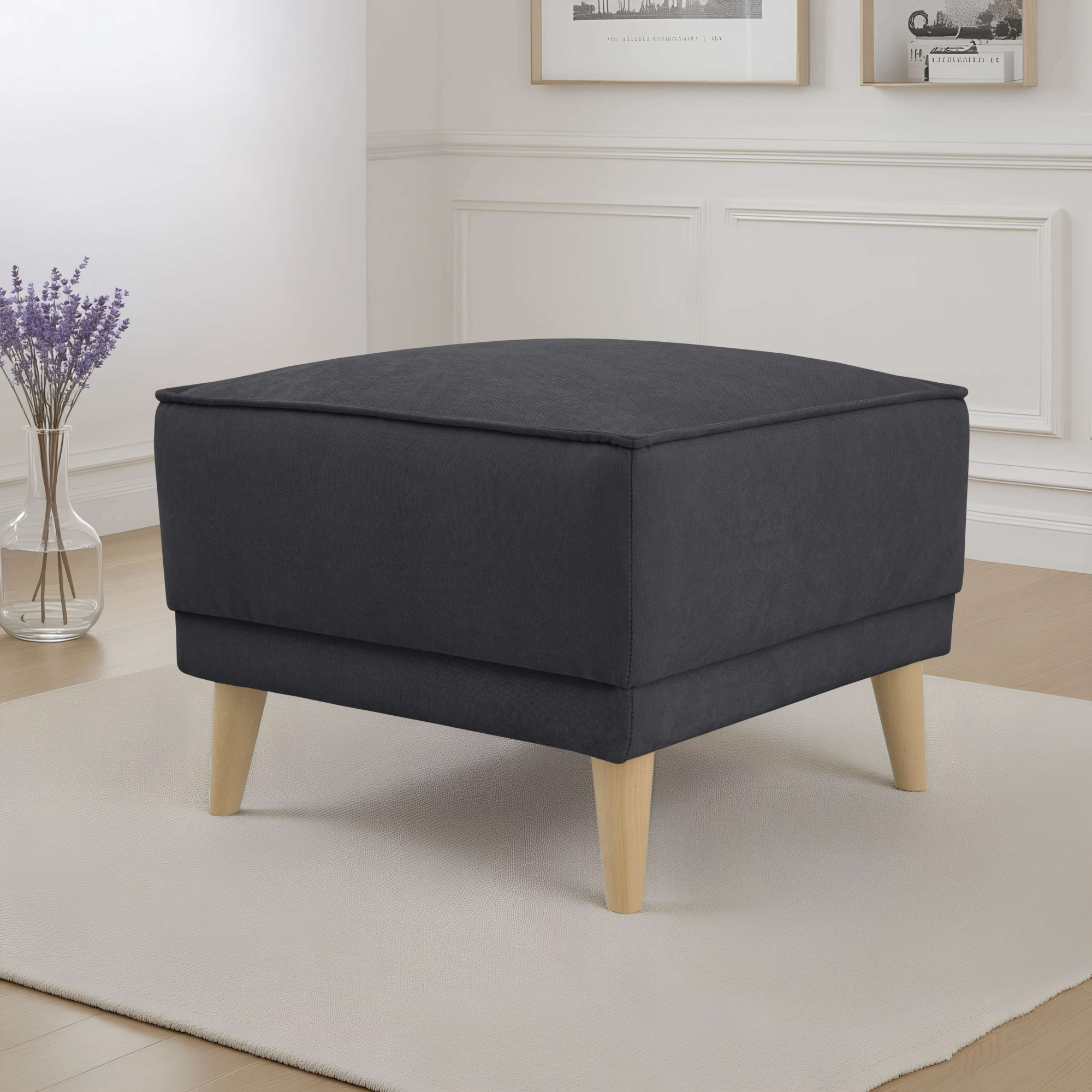 OTTO home Polsterhocker "Oland Skandi" passend zur Serie Oland Skandi, Skandi-Design, Massivholzfüße