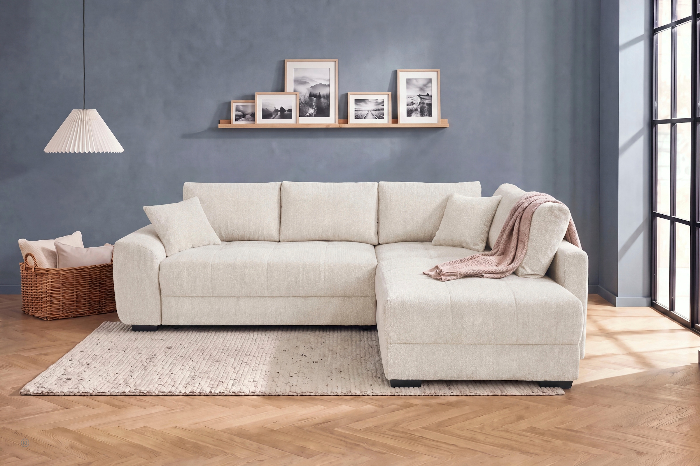 Jockenhöfer Gruppe Ecksofa "Amalfi L-Form, B: 270 cm, Liegefl. 146x224 cm, Dauerschlafsofa" Couch mit Tonnentaschen-Federkern, Topper, Bettkasten & Kissen