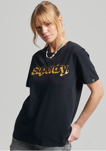 Superdry T-Shirt, Vintage Core Logo T-Shirt in Metallic-Optik kaufen