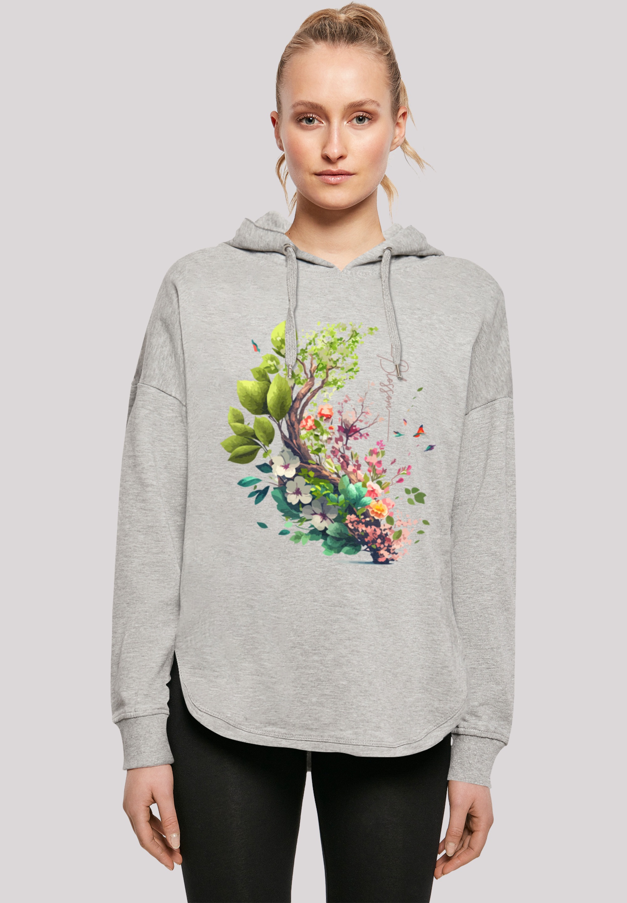 F4NT4STIC Kapuzenpullover "Baum mit Blumen Oversize Hoodie", Print