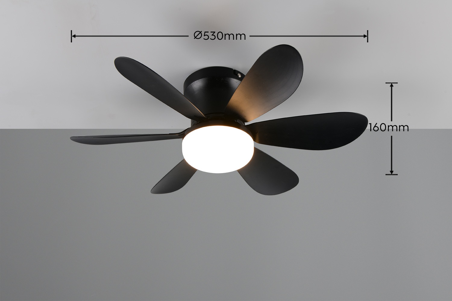 REALITY Leuchten LED Deckenleuchte »LUND mit Ventilator, Deckenventilator mit Licht inkl Fernbedienung«, 1 flammig, Leuchtmittel LED-Board | LED fest integriert, 3 Geschwindigkeiten Timer Vor- & Rücklauf LED dimmbar CCT Nachtlicht