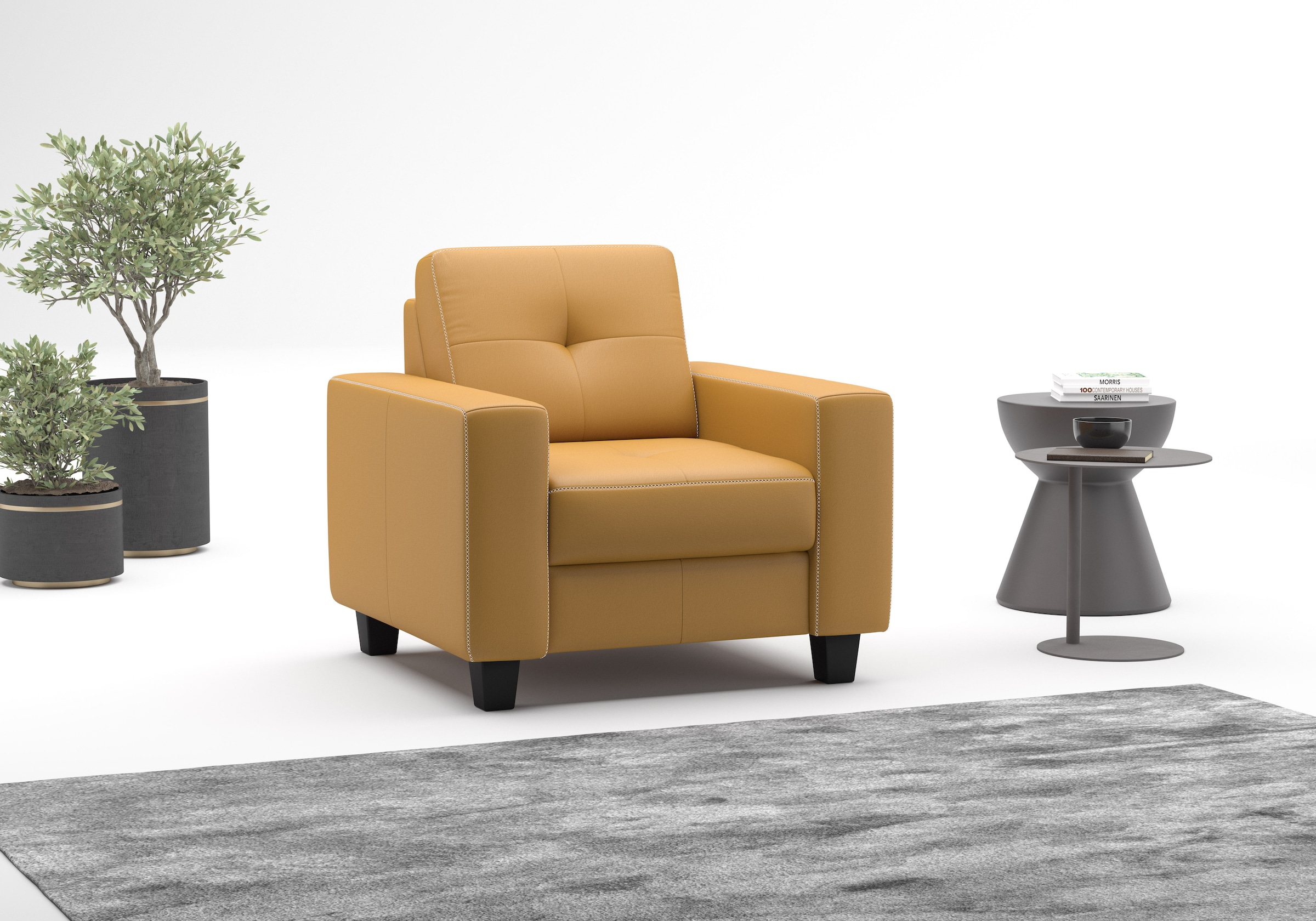 Home affaire Sessel "Varese" Kreuznaht in beige günstig online kaufen