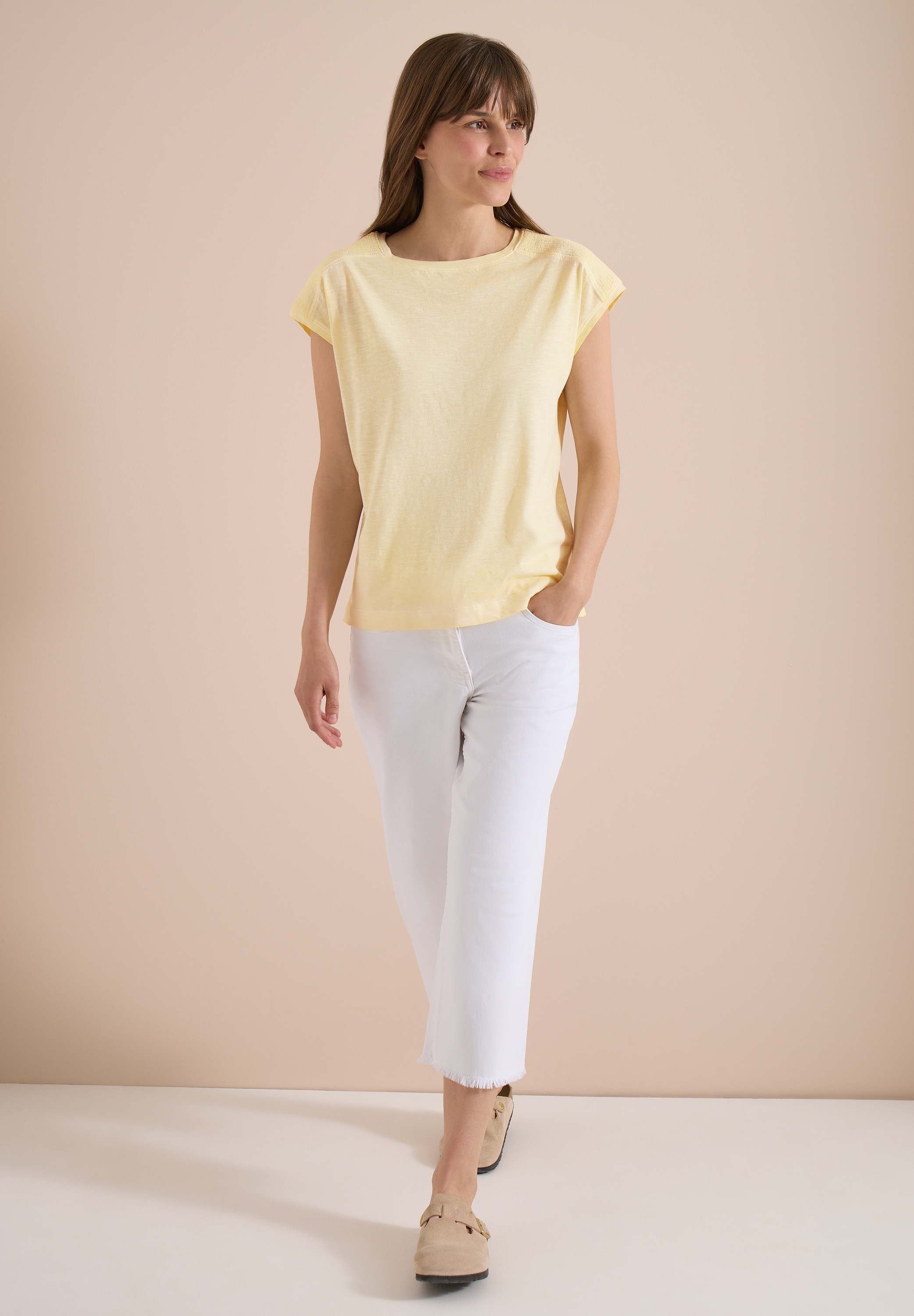 Cecil T-Shirt aus Jersey in Unifarbe