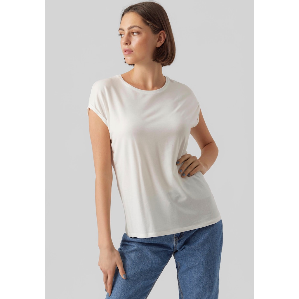 Vero Moda Rundhalsshirt »VMAVA PLAIN SS TOP GAJRS NOOS«