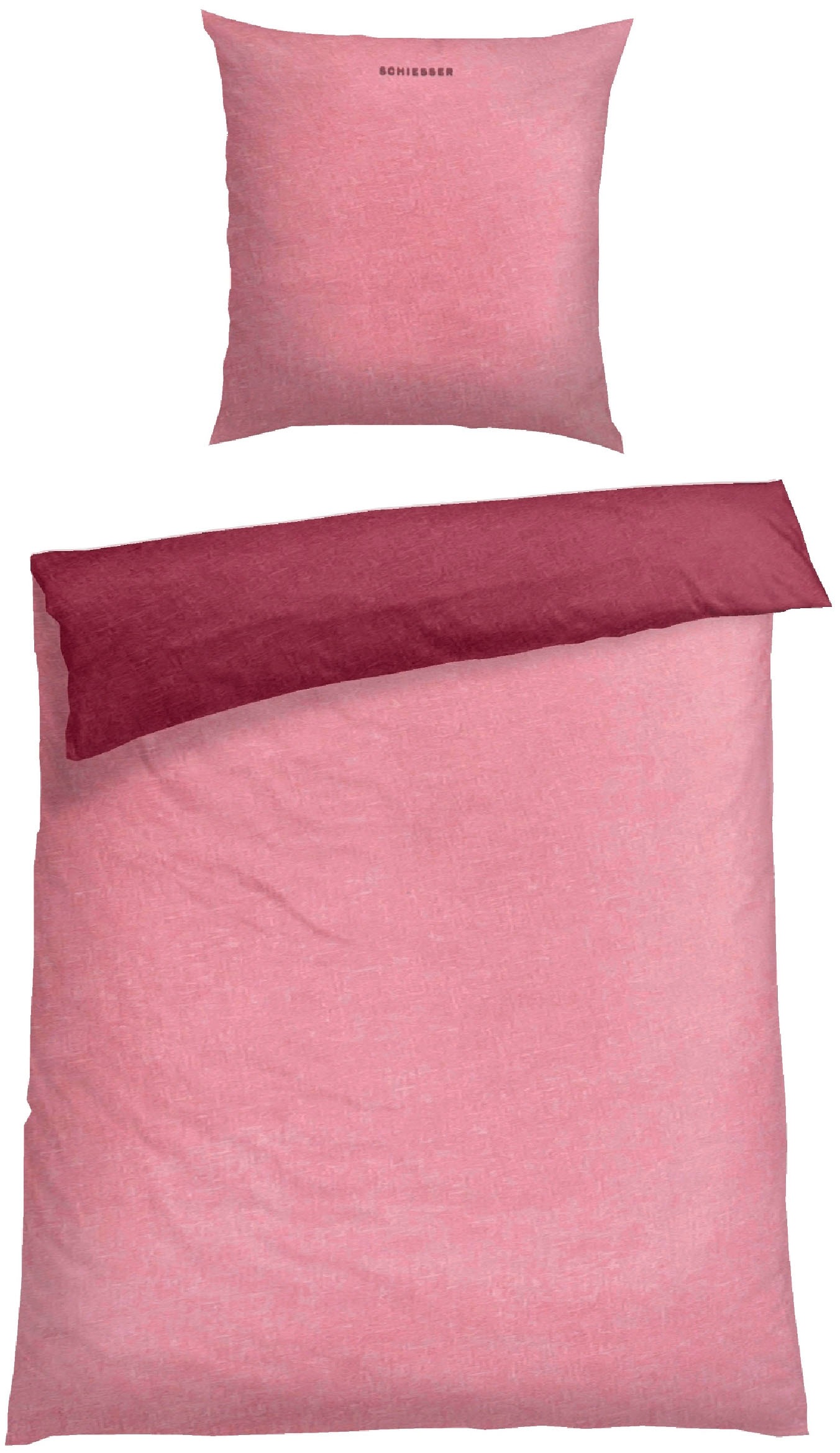 Schiesser Wendebettwäsche "Doubleface aus weicher Baumwolle mit edlem Melan günstig online kaufen