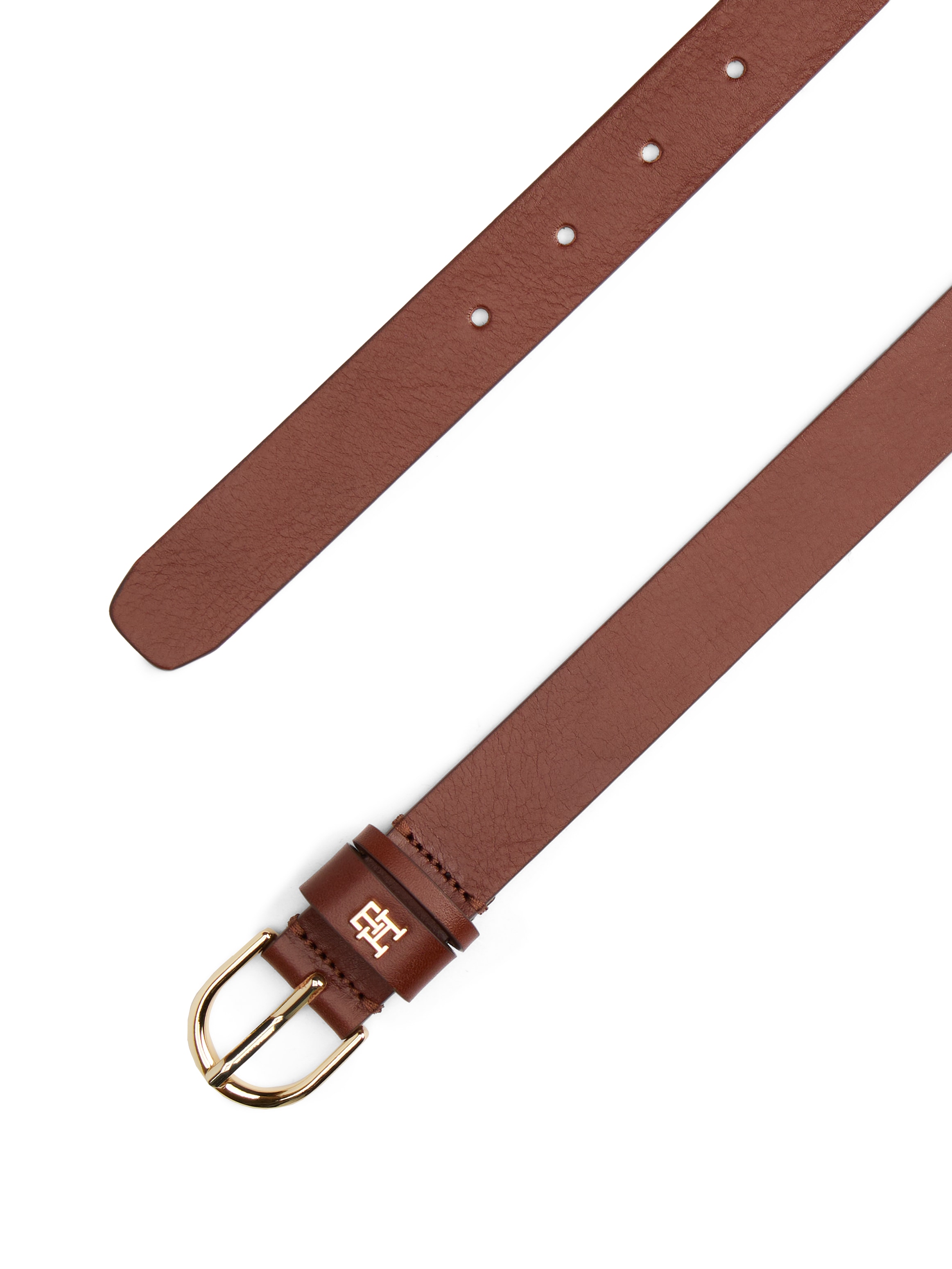 Thumbnail - Tommy Hilfiger Ledergürtel "ESSENTIAL EFFORTLESS 2.5 cm breit GOLD", Logoemblem, weiche Haptik, ovale Einfachdornschließ...