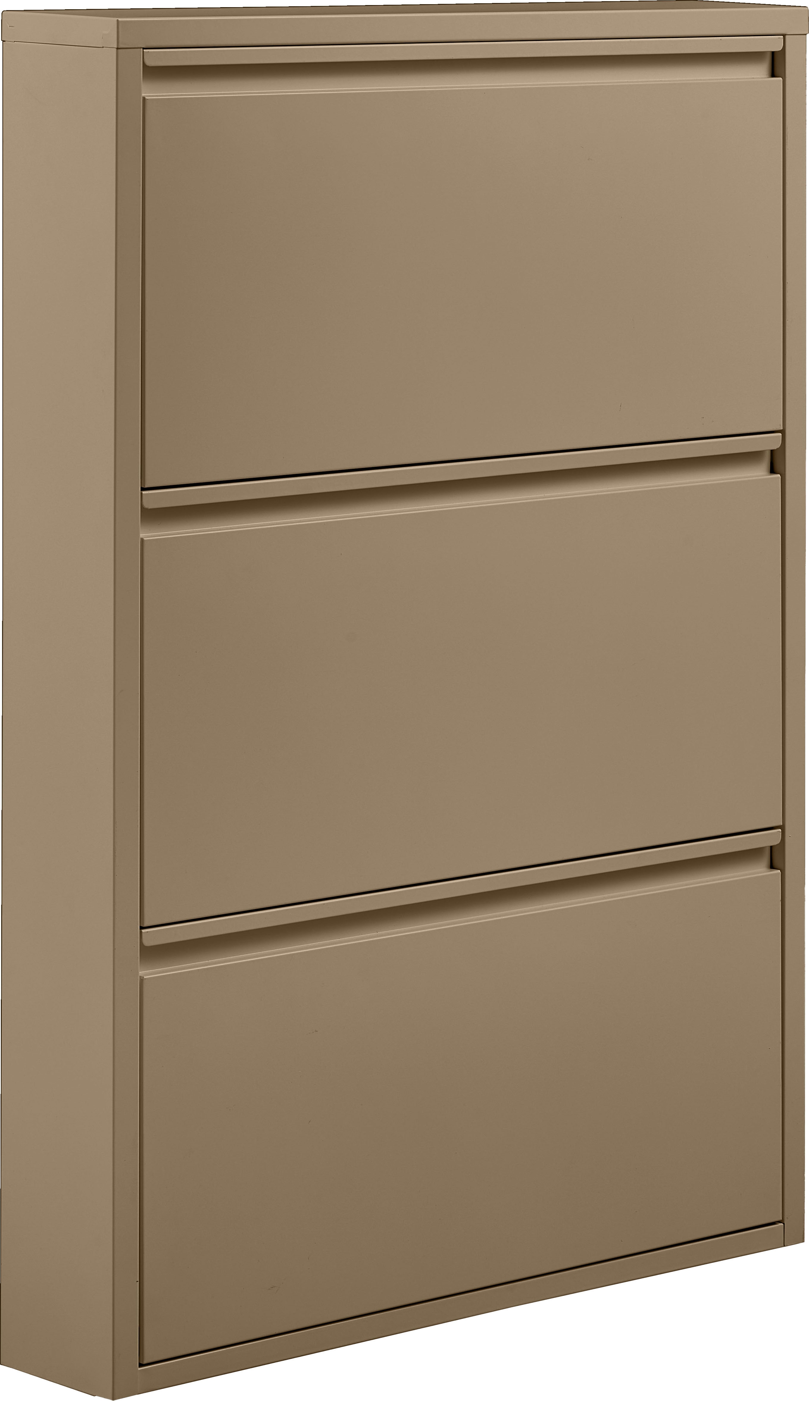 WOOOD Schuhschrank "Metall pulverbeschichtet mit Griffleiste H 103 x B 66 x T 16 cm" Tragkraft 20 kg pro Fach, pfleigleicht, einfach zu montierbar