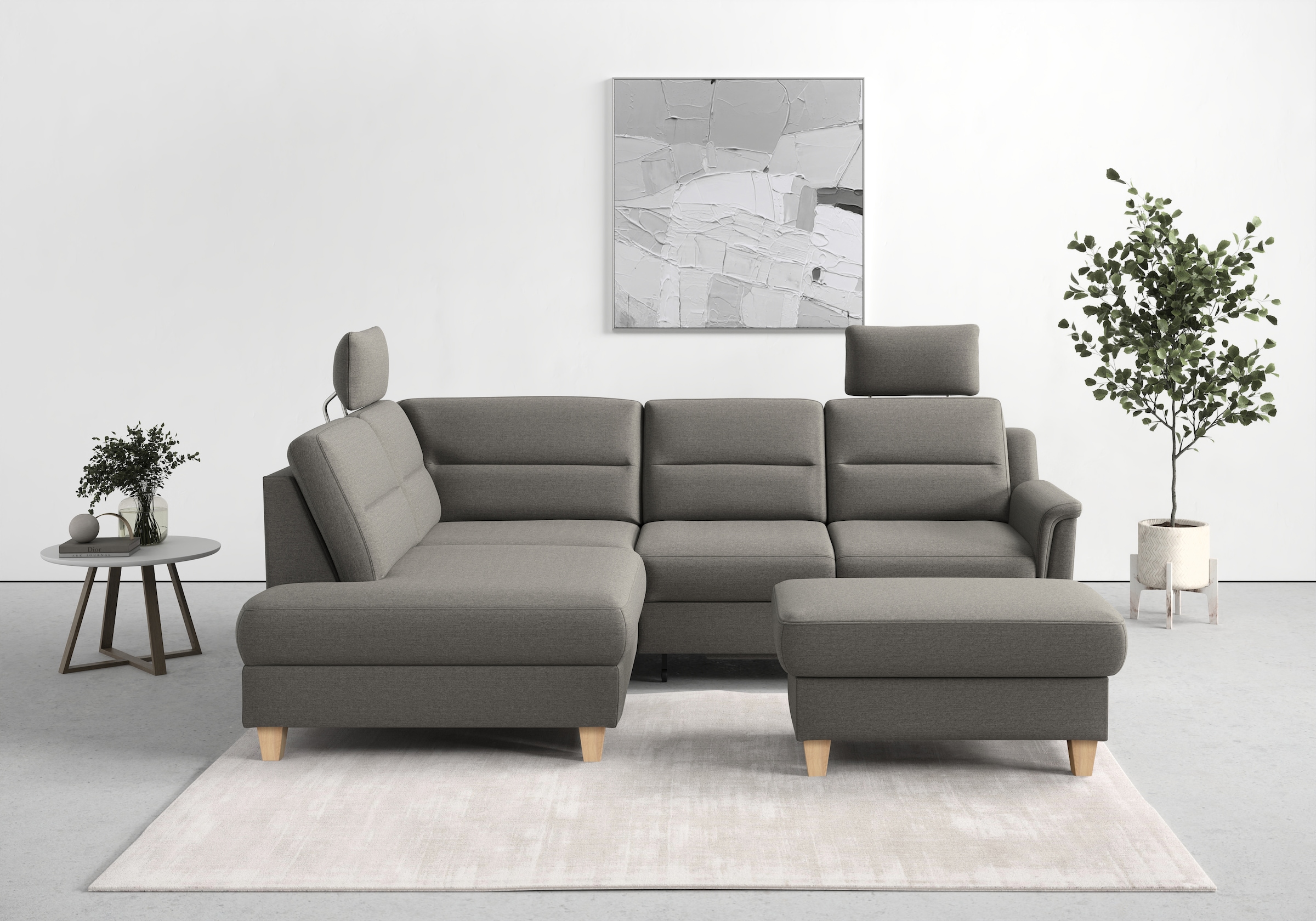 sit&more Ecksofa "Farö L-Form" inklusive Federkern, wahlweise mit Schlaffunktion und Bettkasten