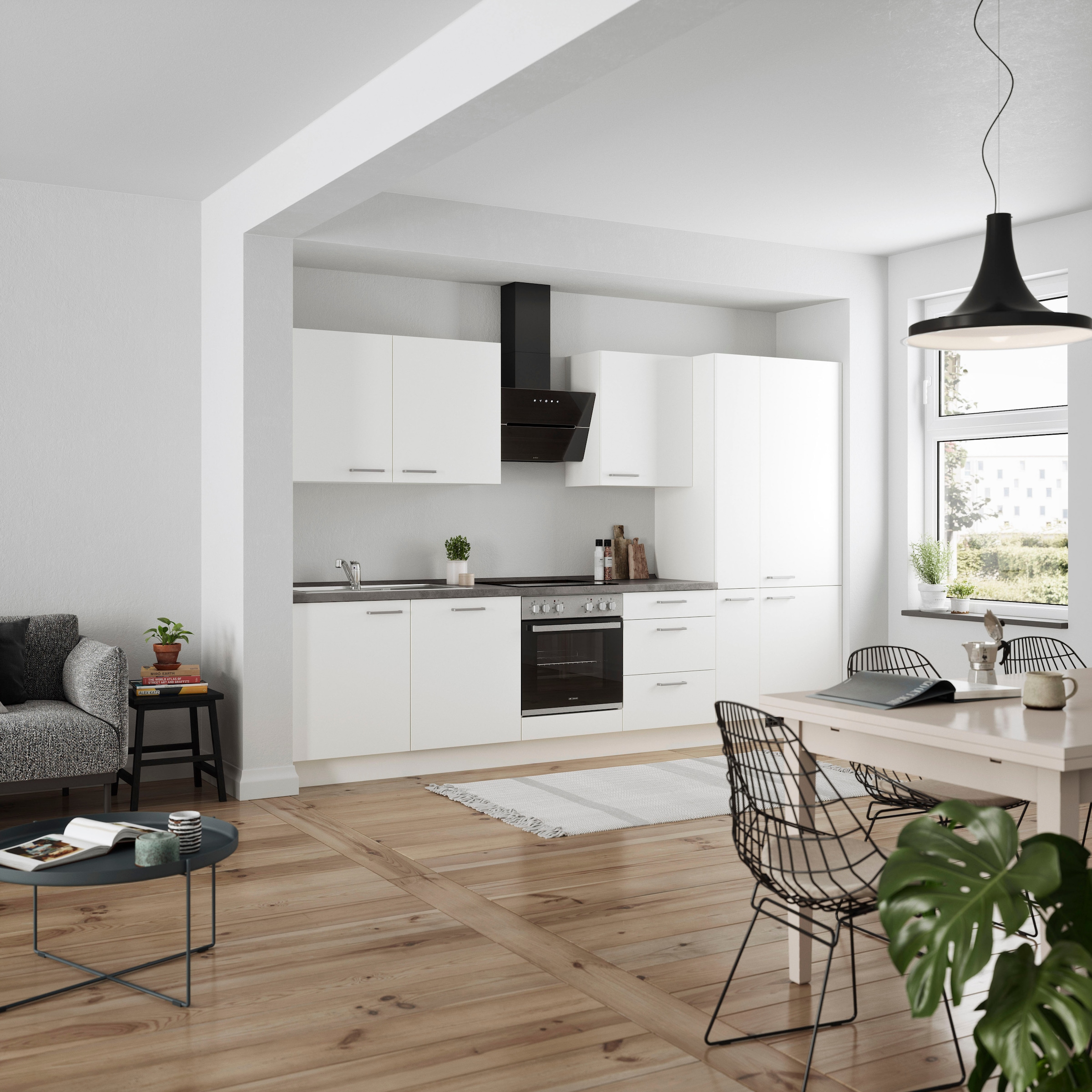 nobilia® Küchenzeile »"Touch II"« vormontiert,  Ausrichtung wählbar, Breite 330 cm, wahlw. mit E-Geräten