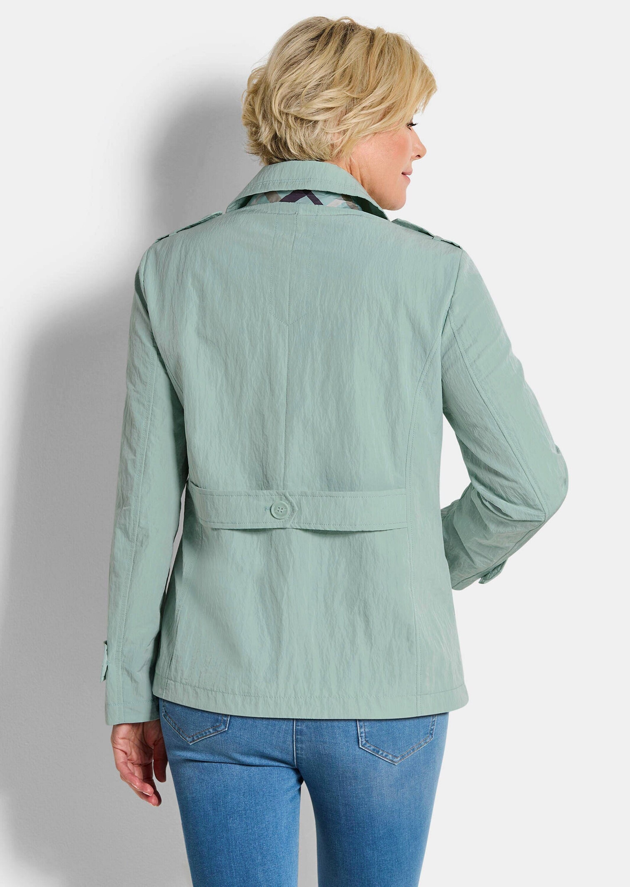 GOLDNER Blouson »Kurzgröße Trench-Jacke in Crash-Optik«