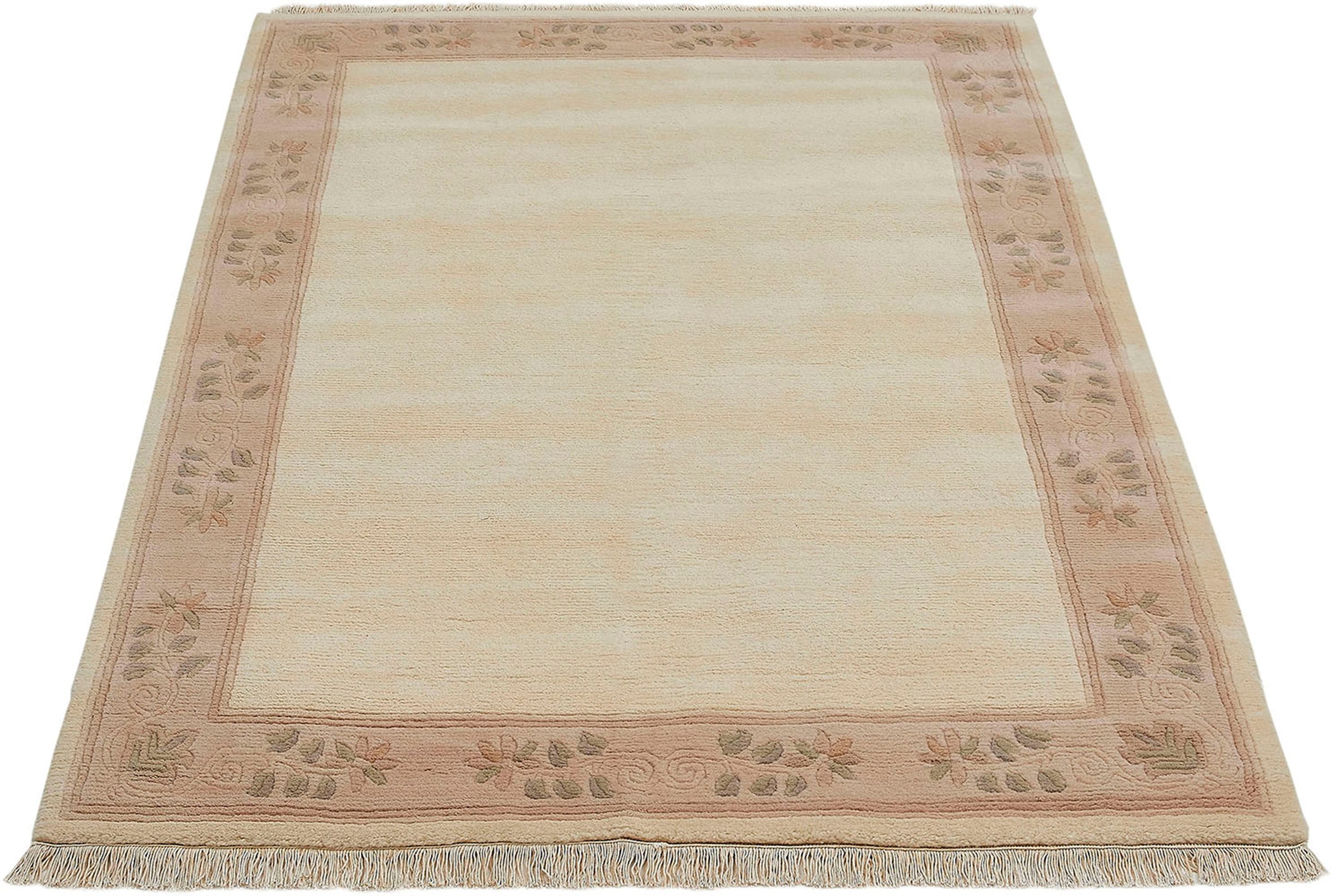 LUXOR living Wollteppich »Adour«, rechteckig, 18 mm Höhe, reine Wolle, handgeknüpft, mit Bordüre und Fransen, Wohnzimmer