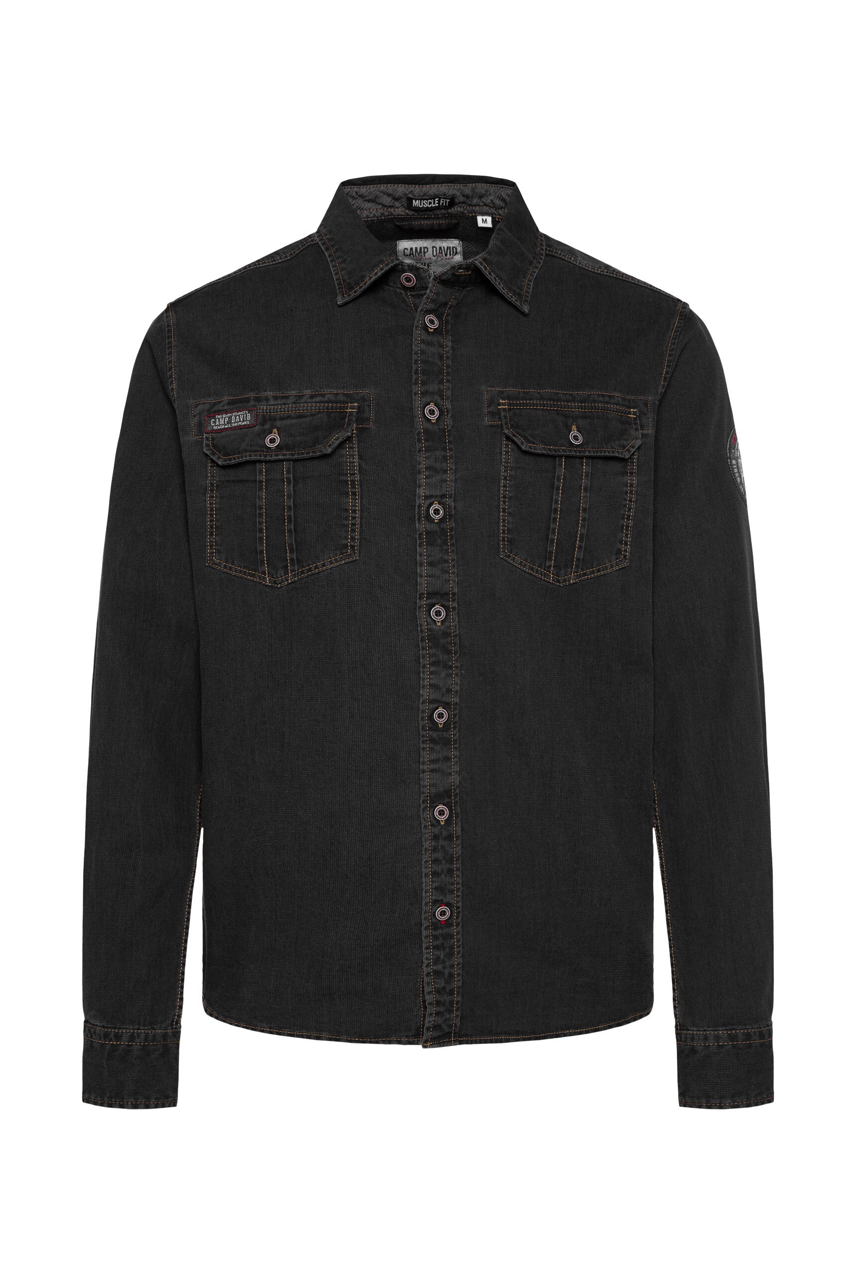 CAMP DAVID Langarmhemd mit Brusttaschen