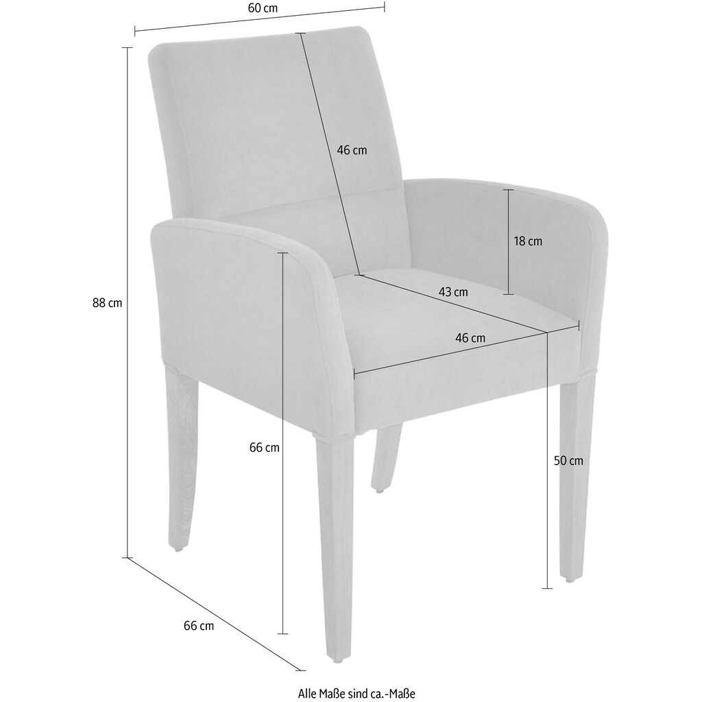K+W Komfort & Wohnen Armlehnstuhl »GOBY«, Microfaser 785, 4-Fuß-Armlehnenstuhl mit Füßen in Wildeiche geölt, mit Polsterung