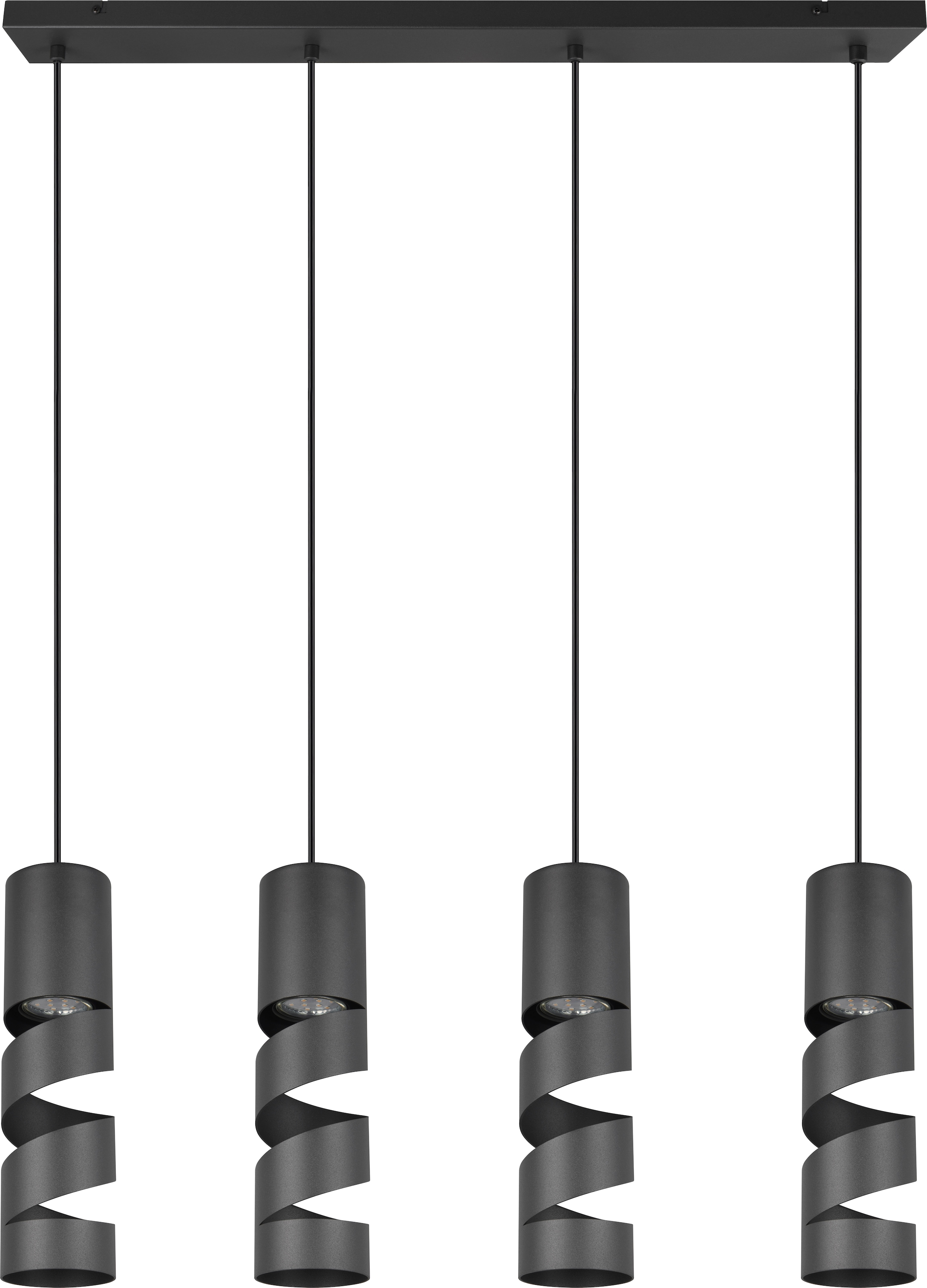 TRIO Leuchten Pendelleuchte »STREAM, Hängelampe mit Metallschirm, exkl GU10 max 10W« GU10 1 Stk. warmweiß - kaltweiß Höhe einstellbar max 150 cm, Moderne Hängeleuchte Wohnzimmer Büro