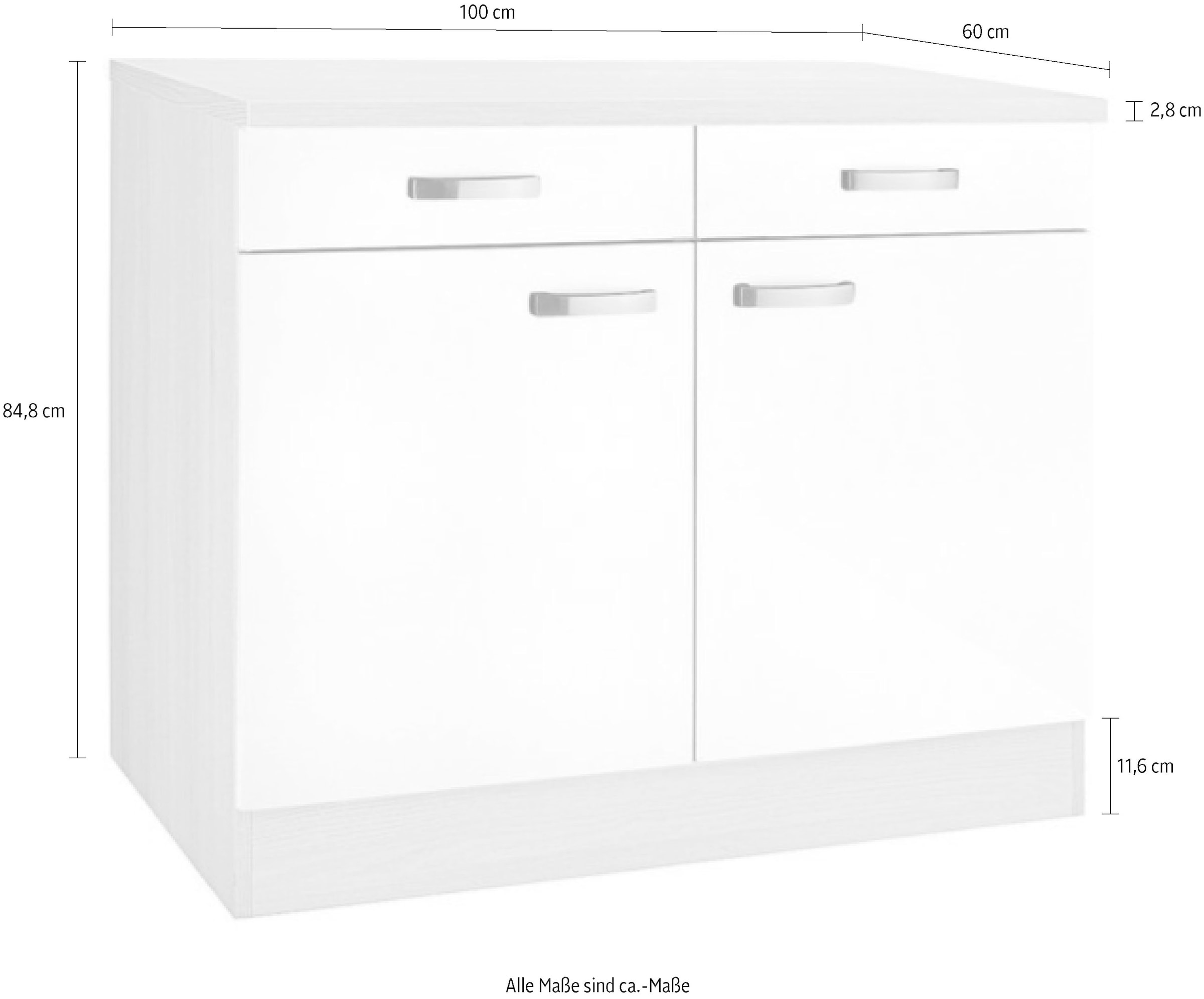 OPTIFIT Unterschrank »Faro«, mit Metallgriffen, Breite 100 cm
