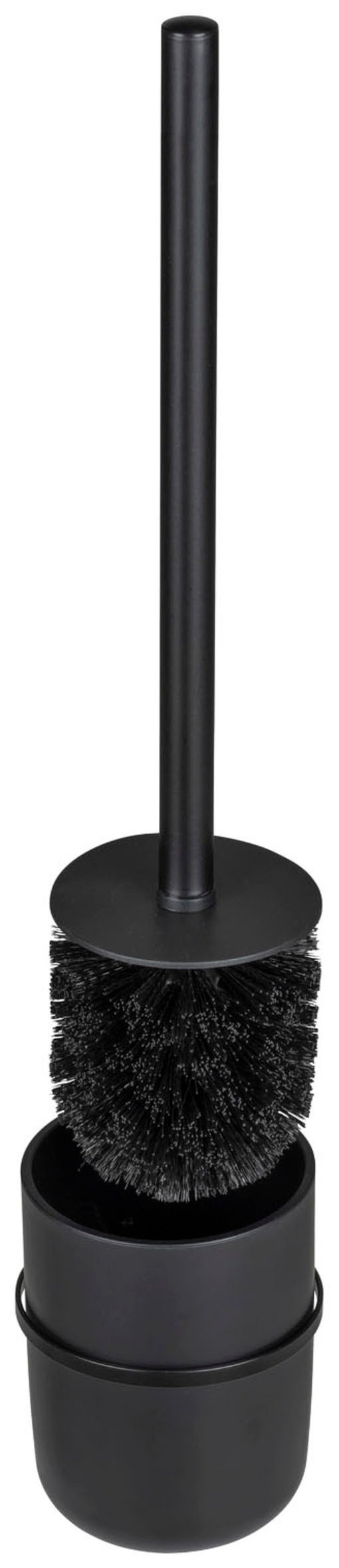 WENKO WC-Garnitur »Turbo-Loc® Carpino«, aus Kunststoff-Metall, schwarz, Befestigen ohne Bohren
