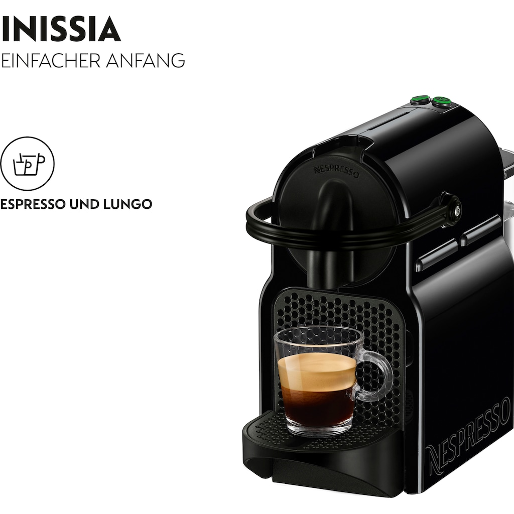 Nespresso Kapselmaschine »Inissia EN 80.B von DeLonghi, Black«, inkl. Willkommenspaket mit 7 Kapseln