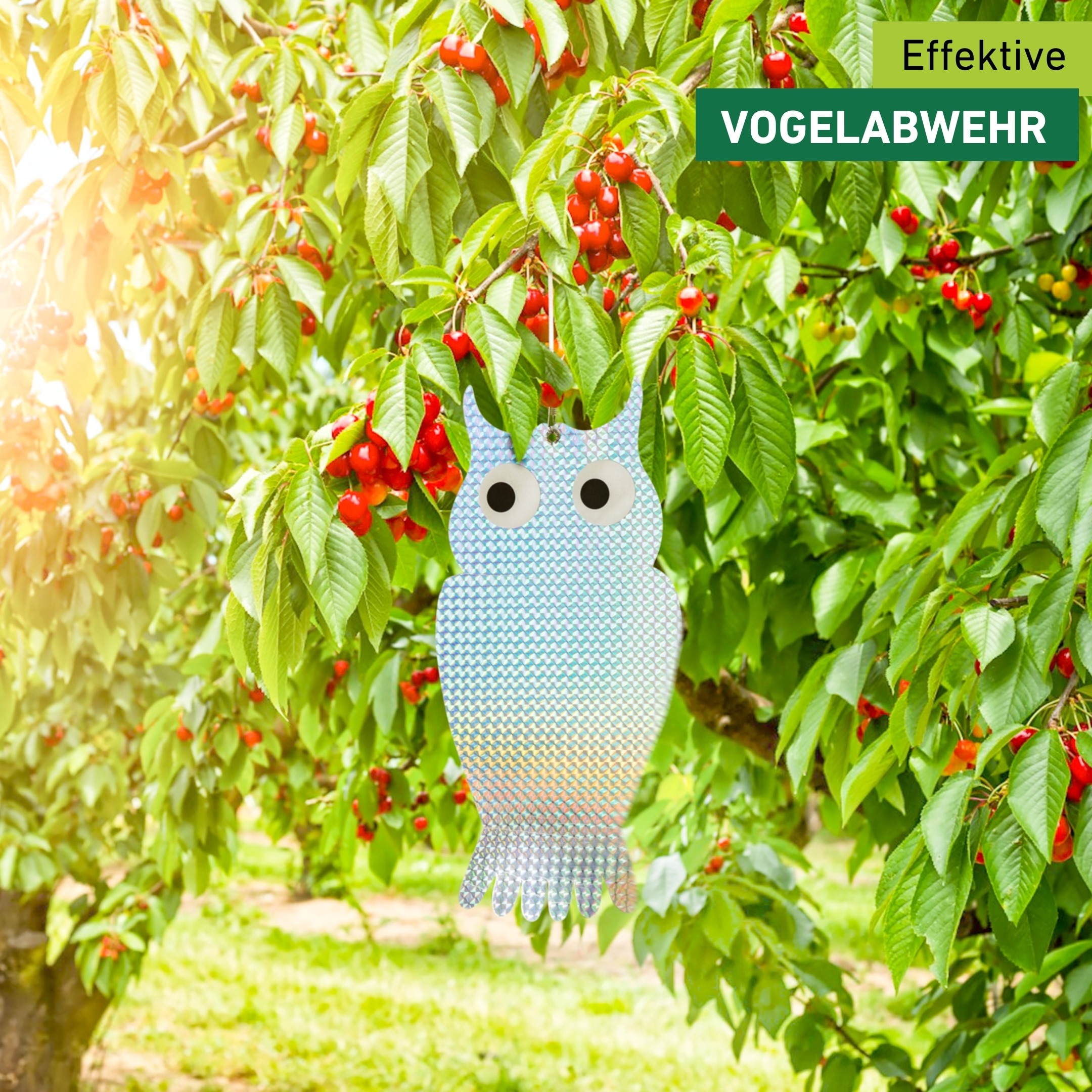 Windhager Vogelattrappe »Reflektor aus Kunststoff, Vogelabwehr im Doppelpack« reflektierende Vogelschreck Eule, silber