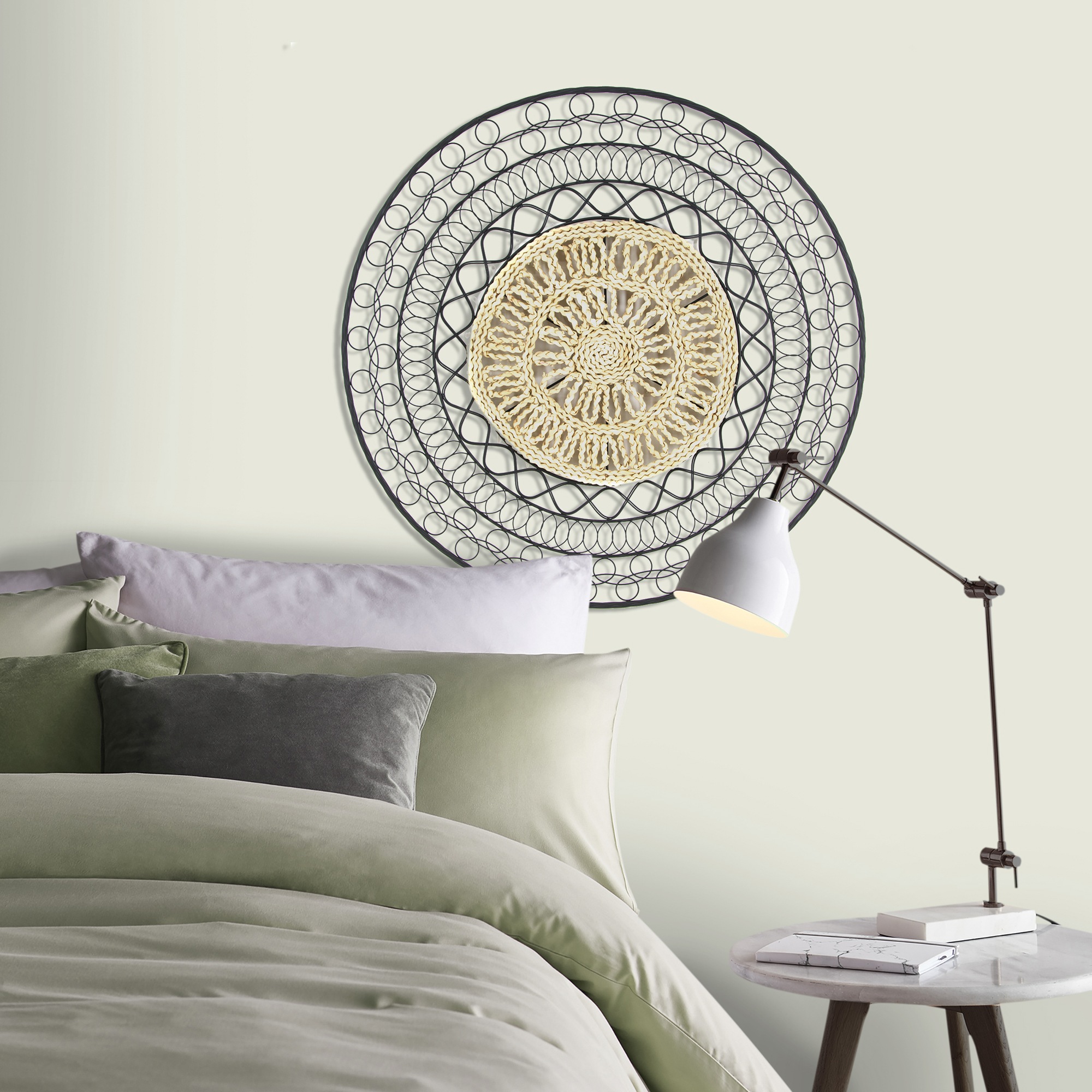 Art for the home Wandbild »Rotan Mandala Rund«, (1 St.), Luxus Metal Art Wanddeko