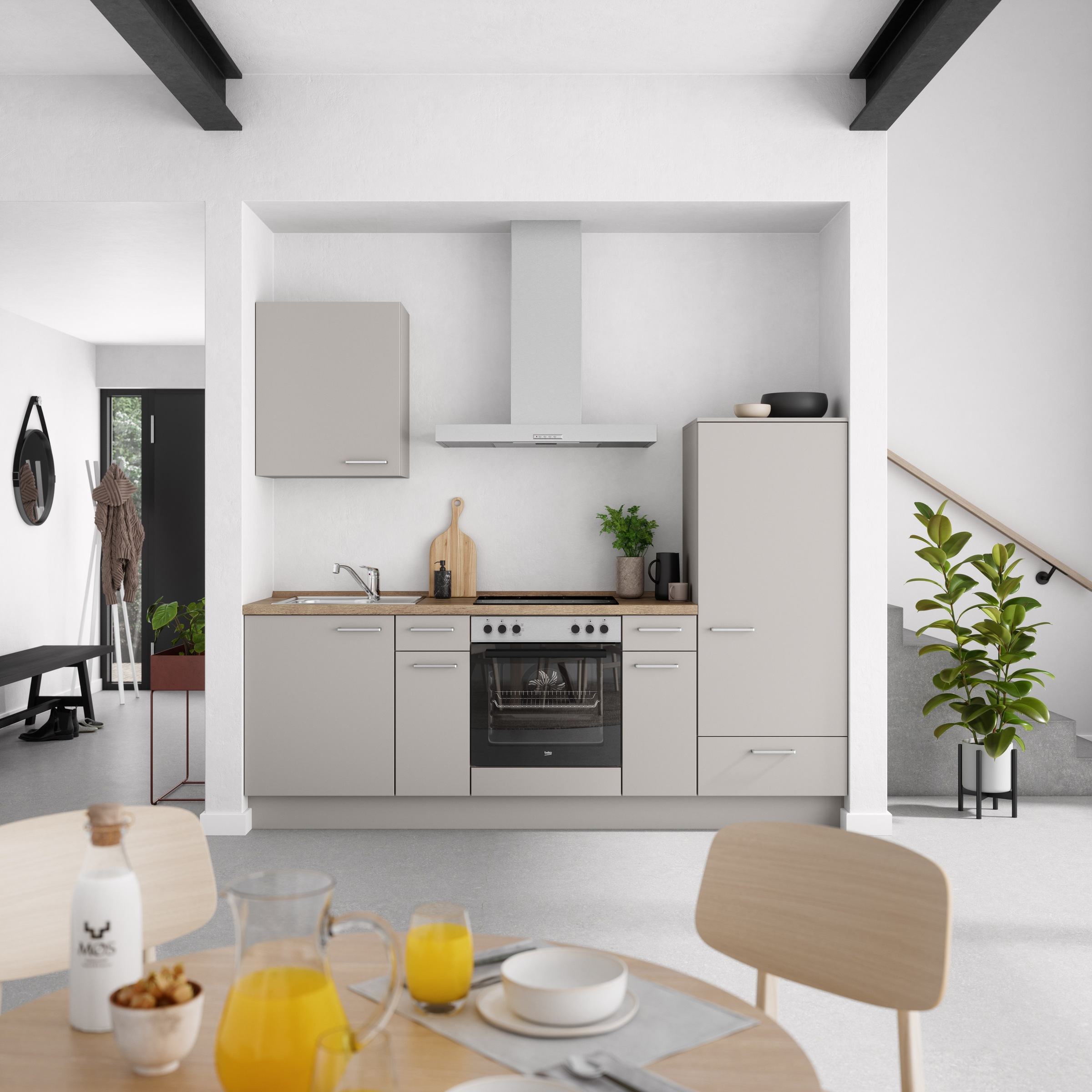 nobilia® Küchenzeile »"Touch I"«, vormontiert, Ausrichtung wählbar, Breite 240 cm, wahlw. mit E-Geräten