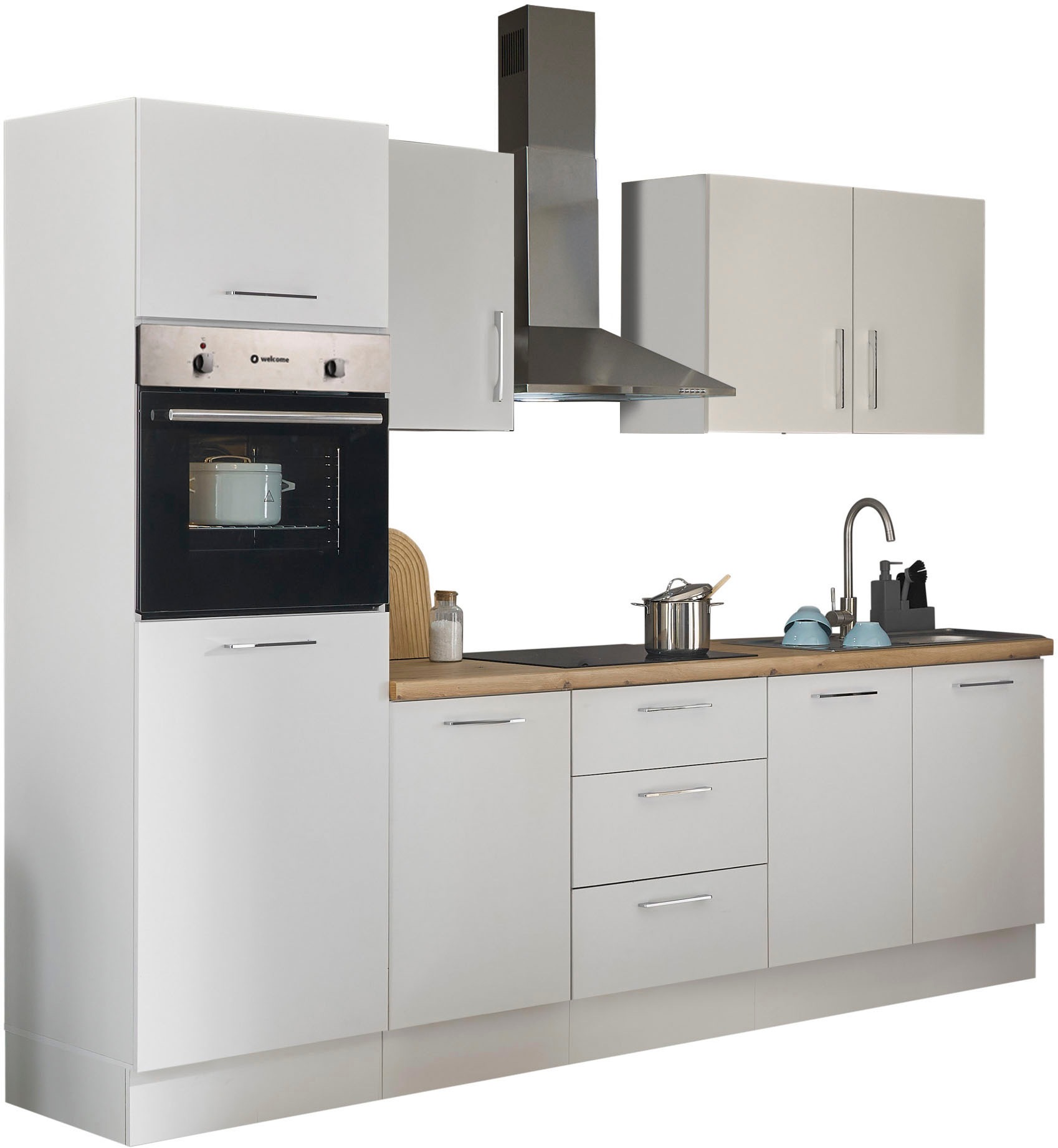 BASIC by Balculina Küchenzeile »Turin«, Breite 270 cm, wahlweise mit E-Geräten