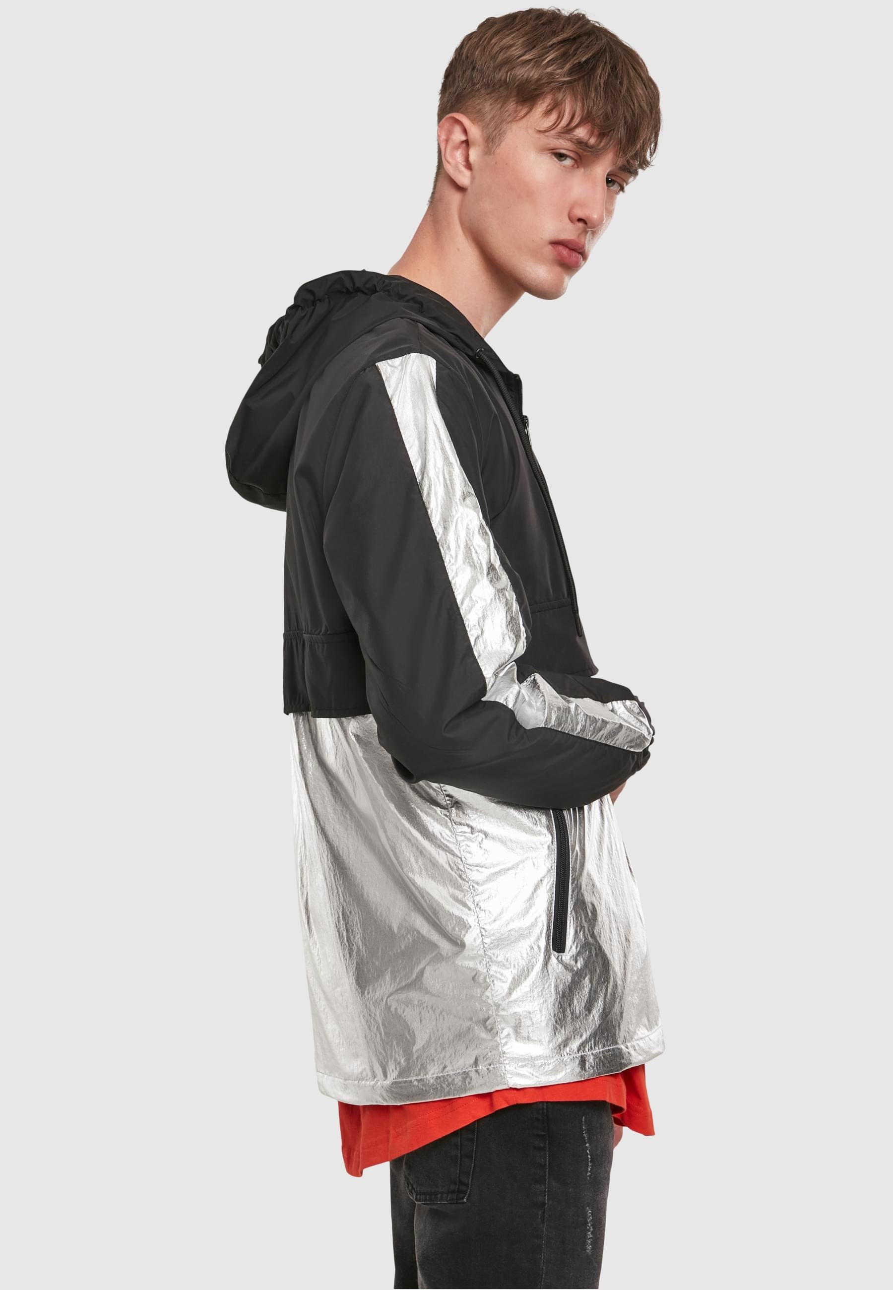 MisterTee Allwetterjacke »MisterTee Herren Reflective Mister Tee Windbreaker«, (1 St.), ohne Kapuze