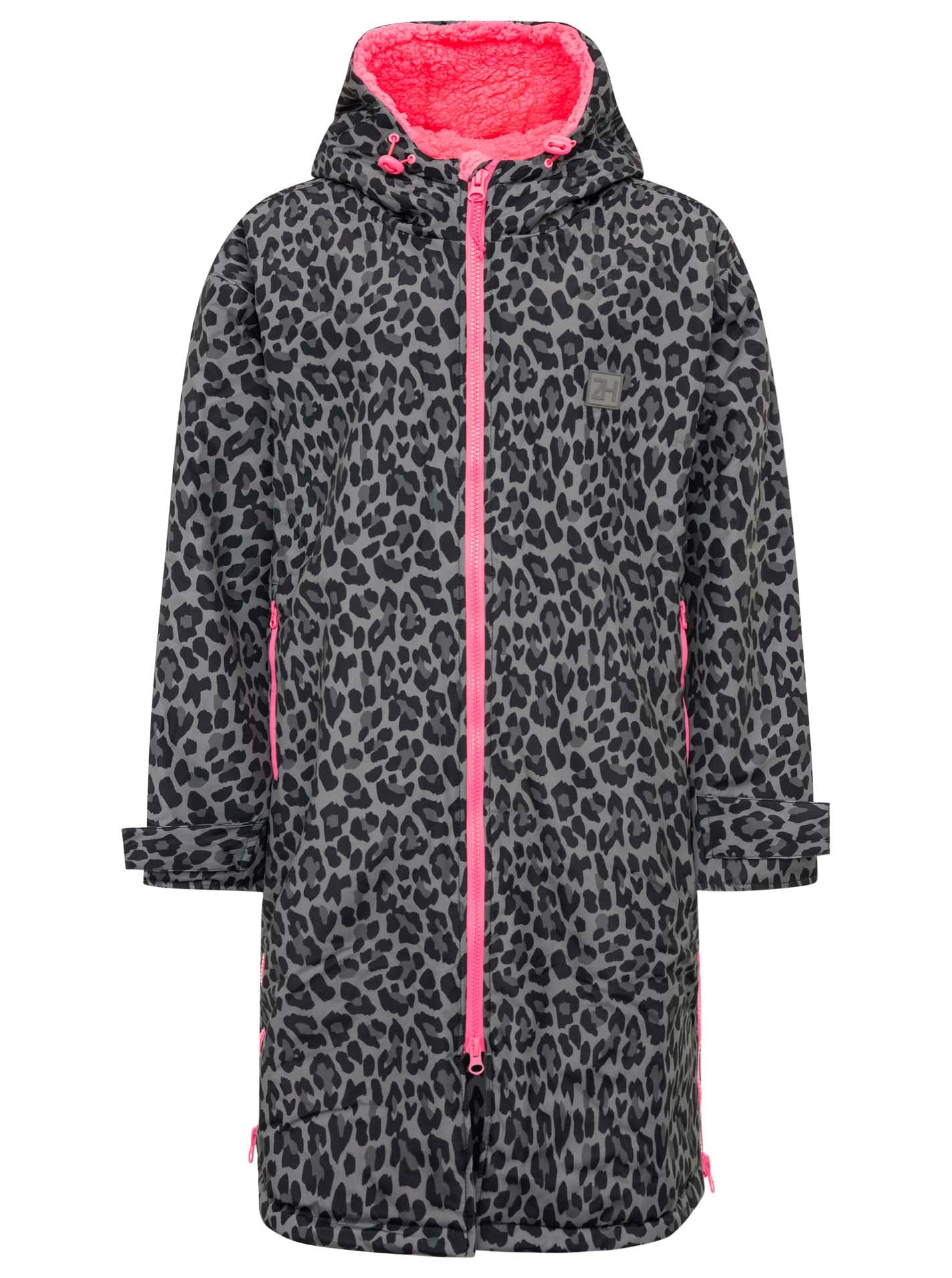 Zwillingsherz Kurzmantel ""Oversize Windjacke ZH"" seitliche Taschen, Kapuze, Reißverschluss, Teddy Futter, Oversized