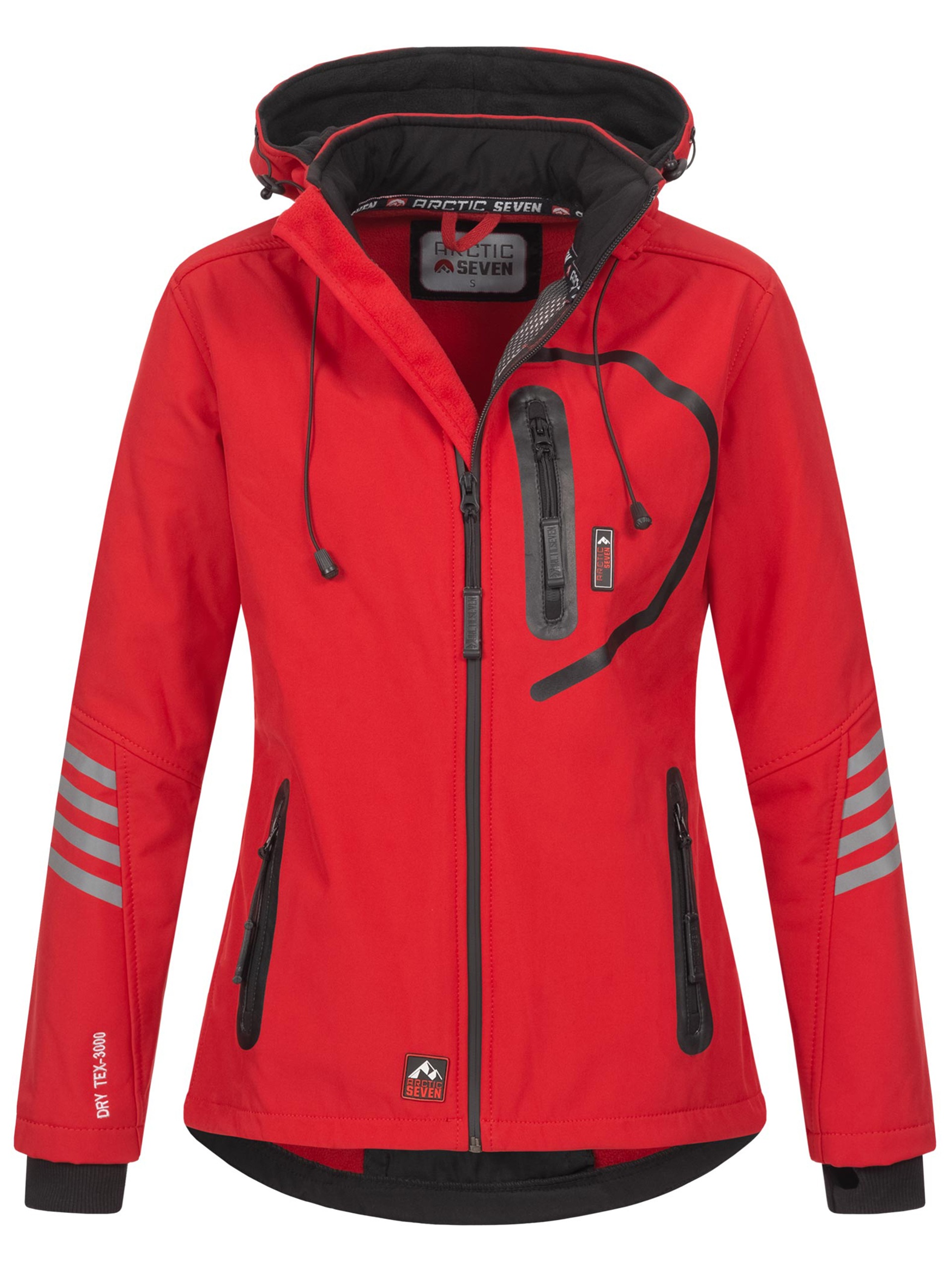 Arctic Seven Softshelljacke "ASNicolia", funktionale Outdoorjacke mit abnehmbarer Kapuze