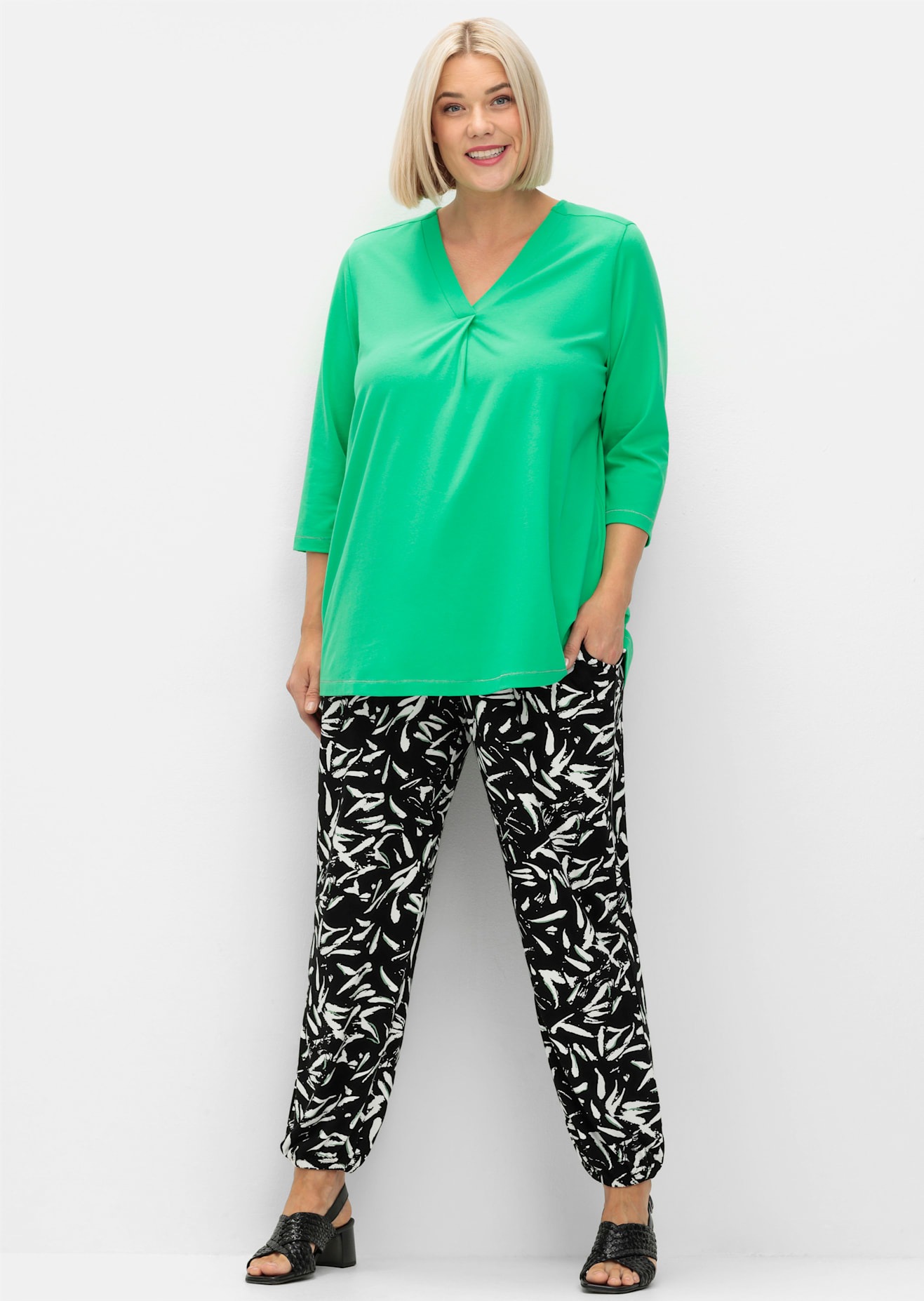 Sheego 3/4-Arm-Shirt "3/4-Arm-Shirt", (1 tlg.) günstig online kaufen