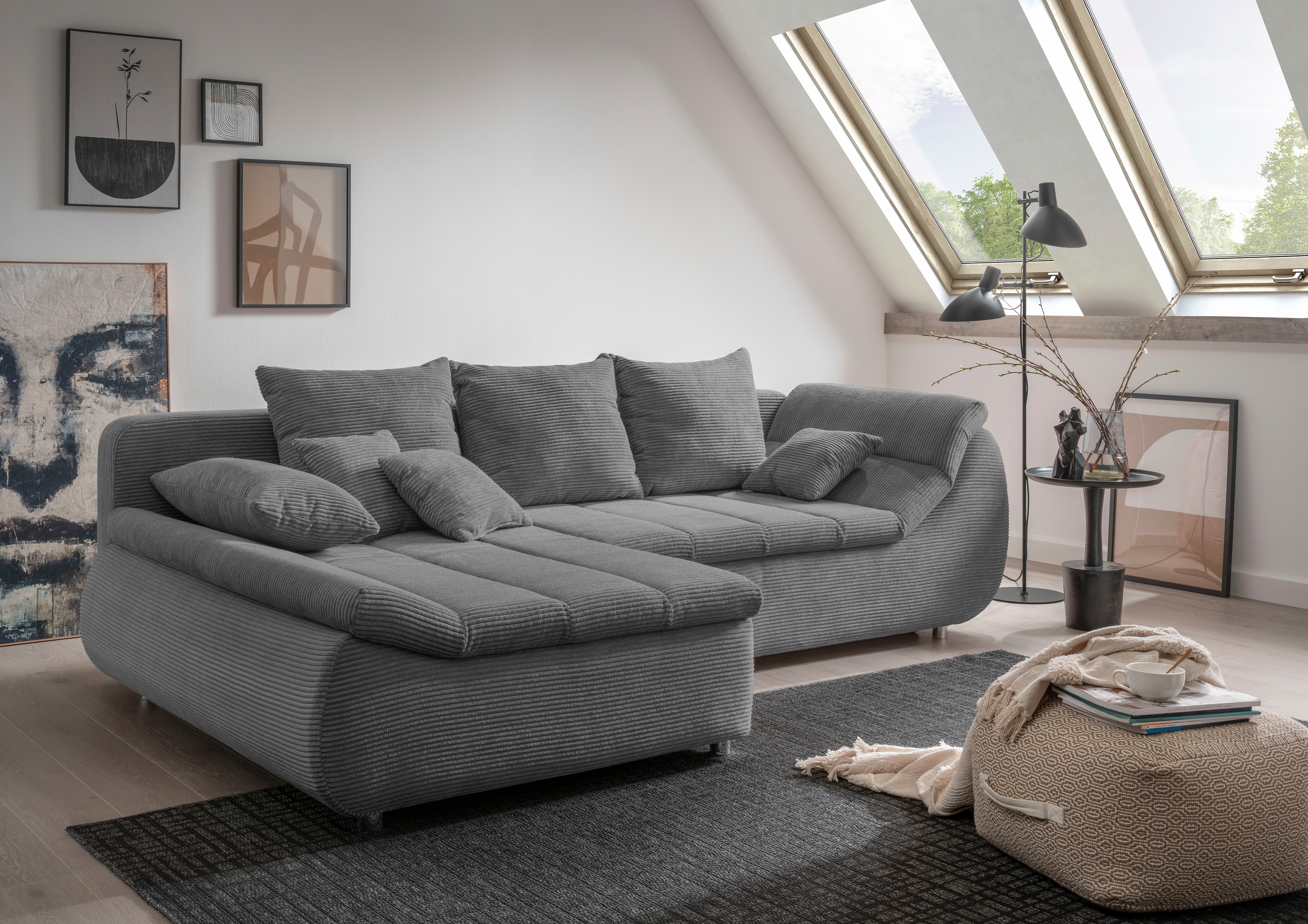Home affaire Ecksofa "Imola, bequem, aktuelle Steppung im Sitz, L-Form, Breite 270cm" wahlweise mit Bettfunktion, OTTOs Choice