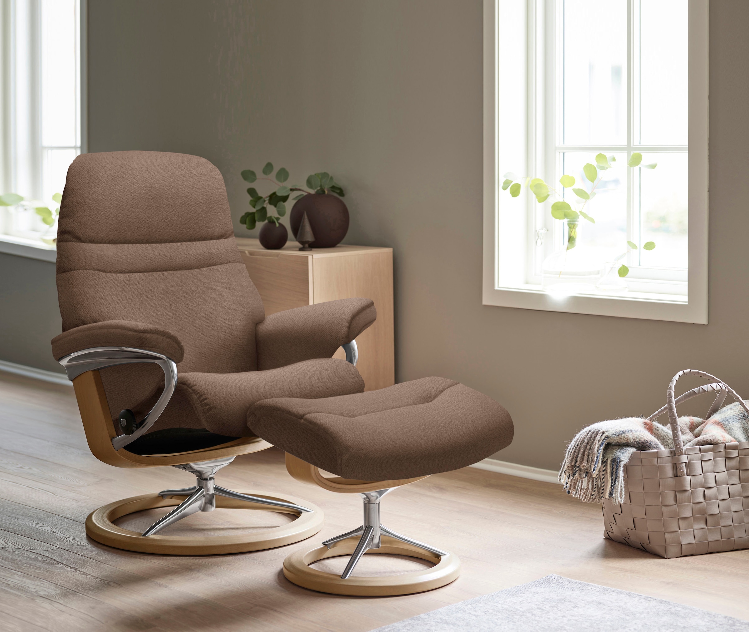 Stressless Fußhocker "Sunrise", mit Signature Base, Gestell Eiche