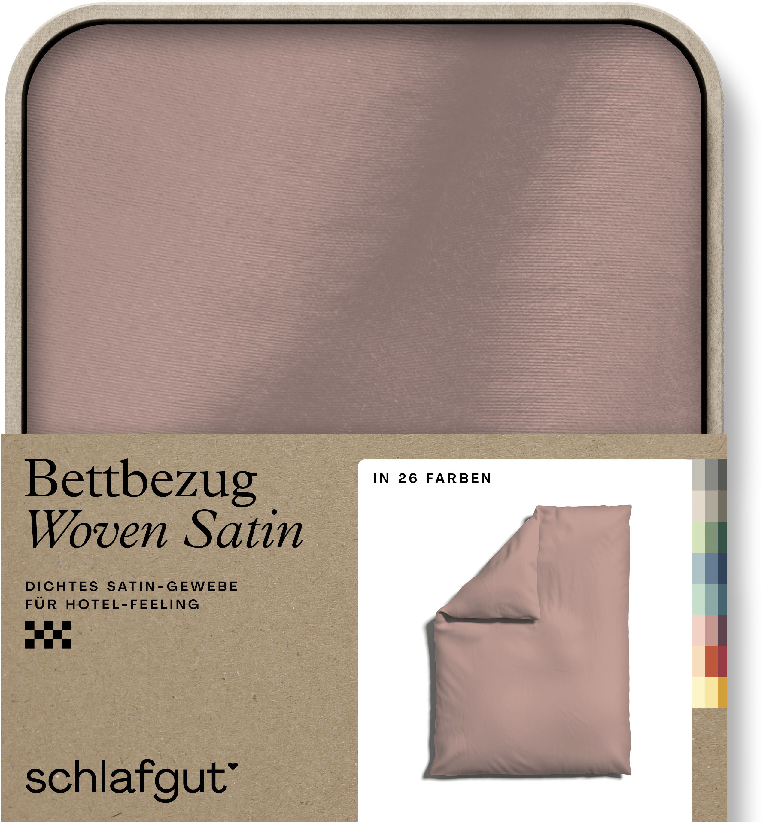Schlafgut Bettbezug "Premium Woven Satin, 100% Baumwolle, Fadendichte 300TC" besonders dicht gewebt, Mix & Match: passender Kissenbezug erhältlich