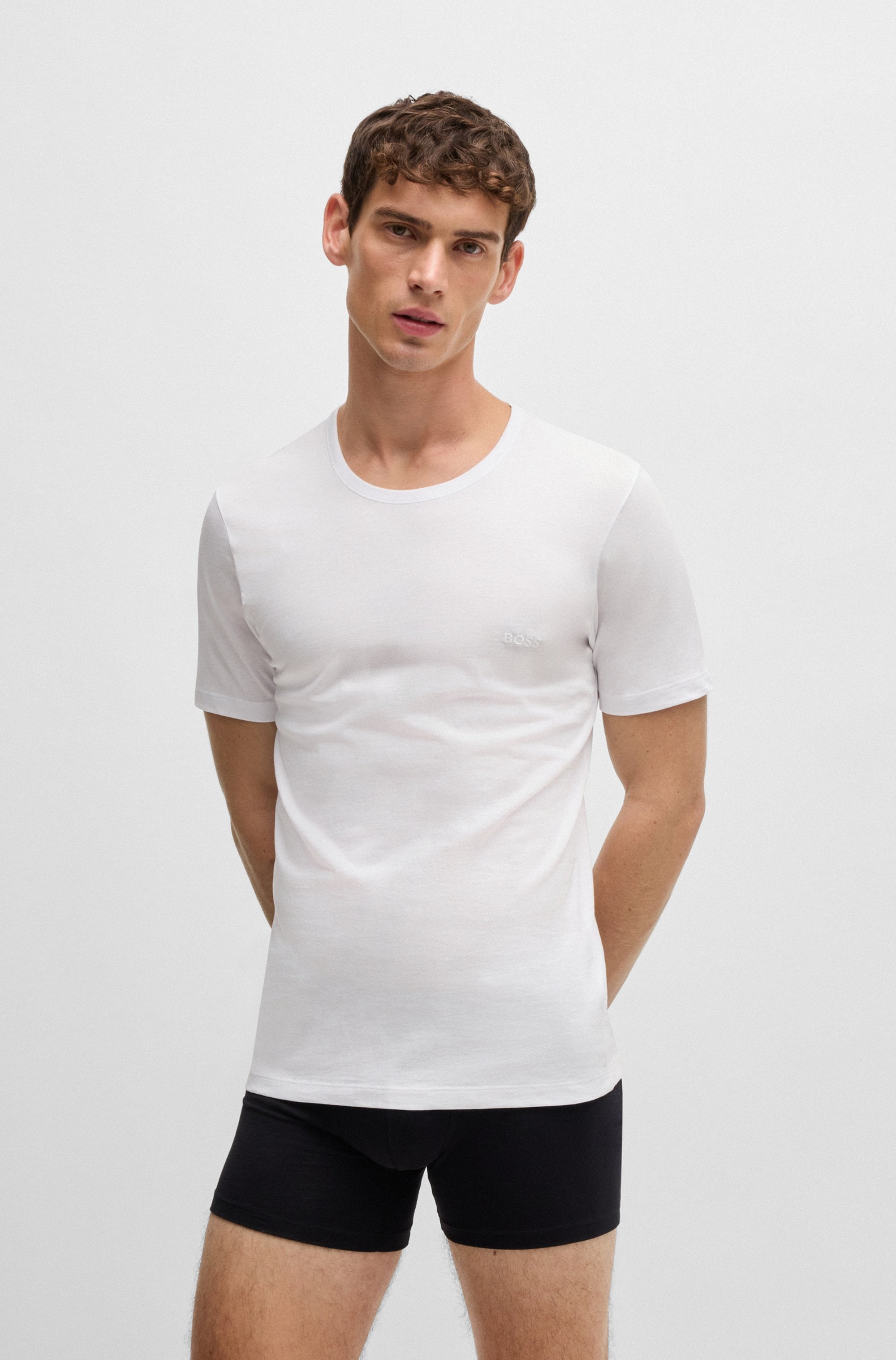 BOSS T-Shirt »Rundhals BOSS ONE x David Beckham«, (Packung, 3 tlg., 3er-Pack), mit dezentem BOSS Logo-Print