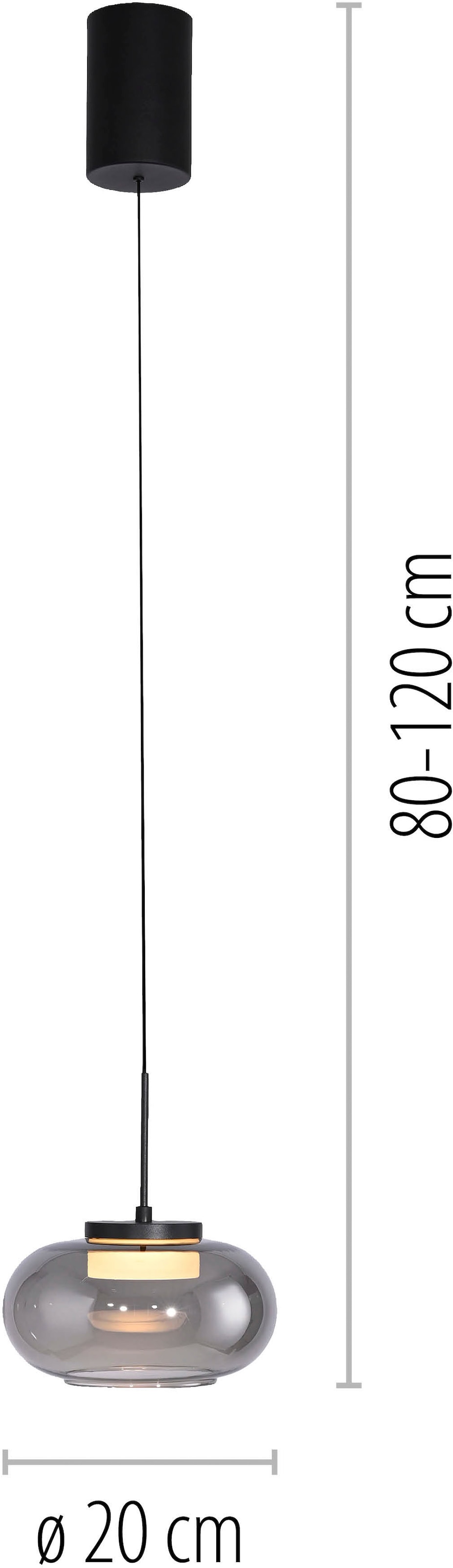 SCHÖNER WOHNEN-Kollektion LED Pendelleuchte »SIA« LED-Board 1 Stk. Warmweiß SCHÖNER WOHNEN Kollektion, Höhenverstellbar, SimplyDim, Memoryfunktion