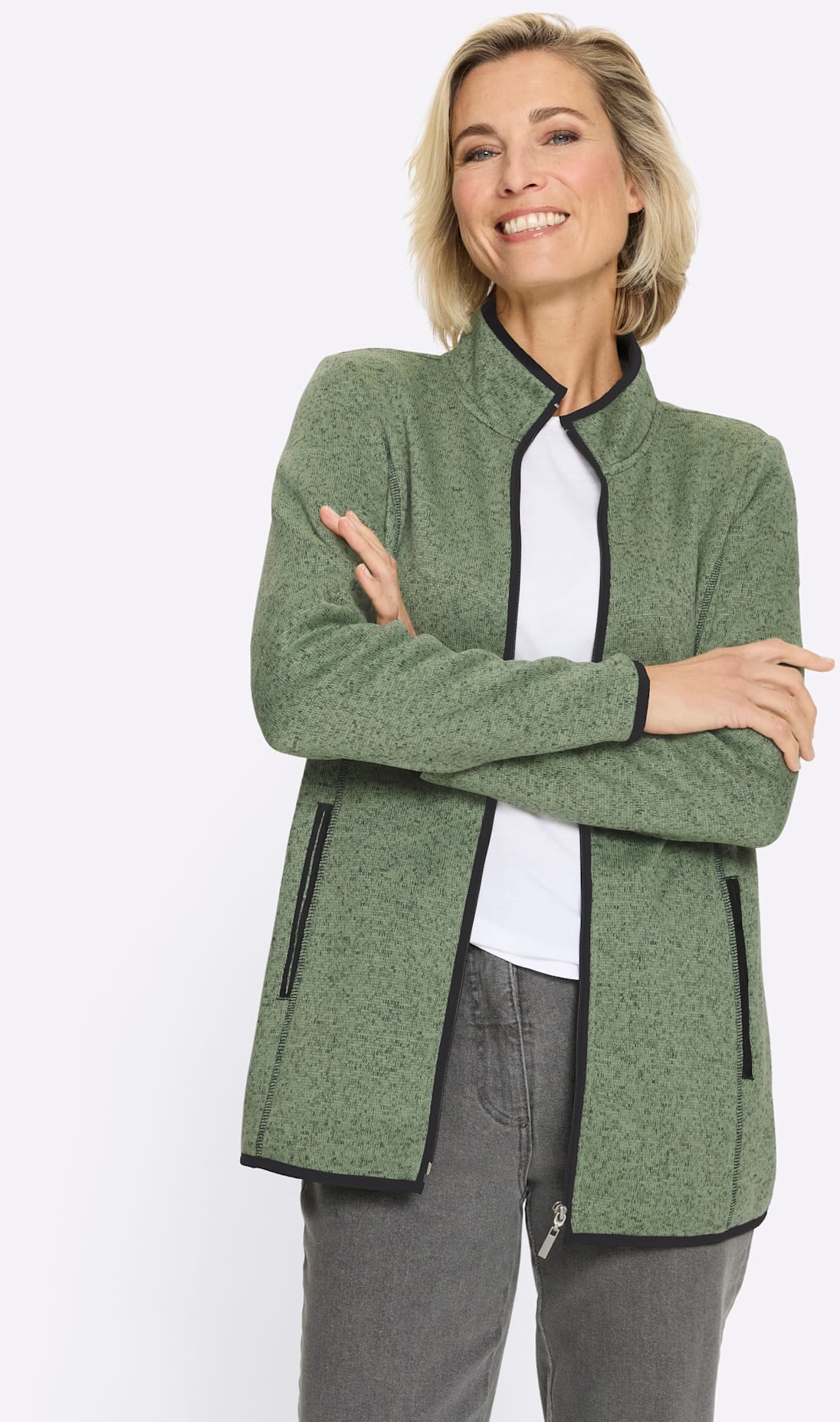 Classic Basics Strickfleecejacke ohne Kapuze