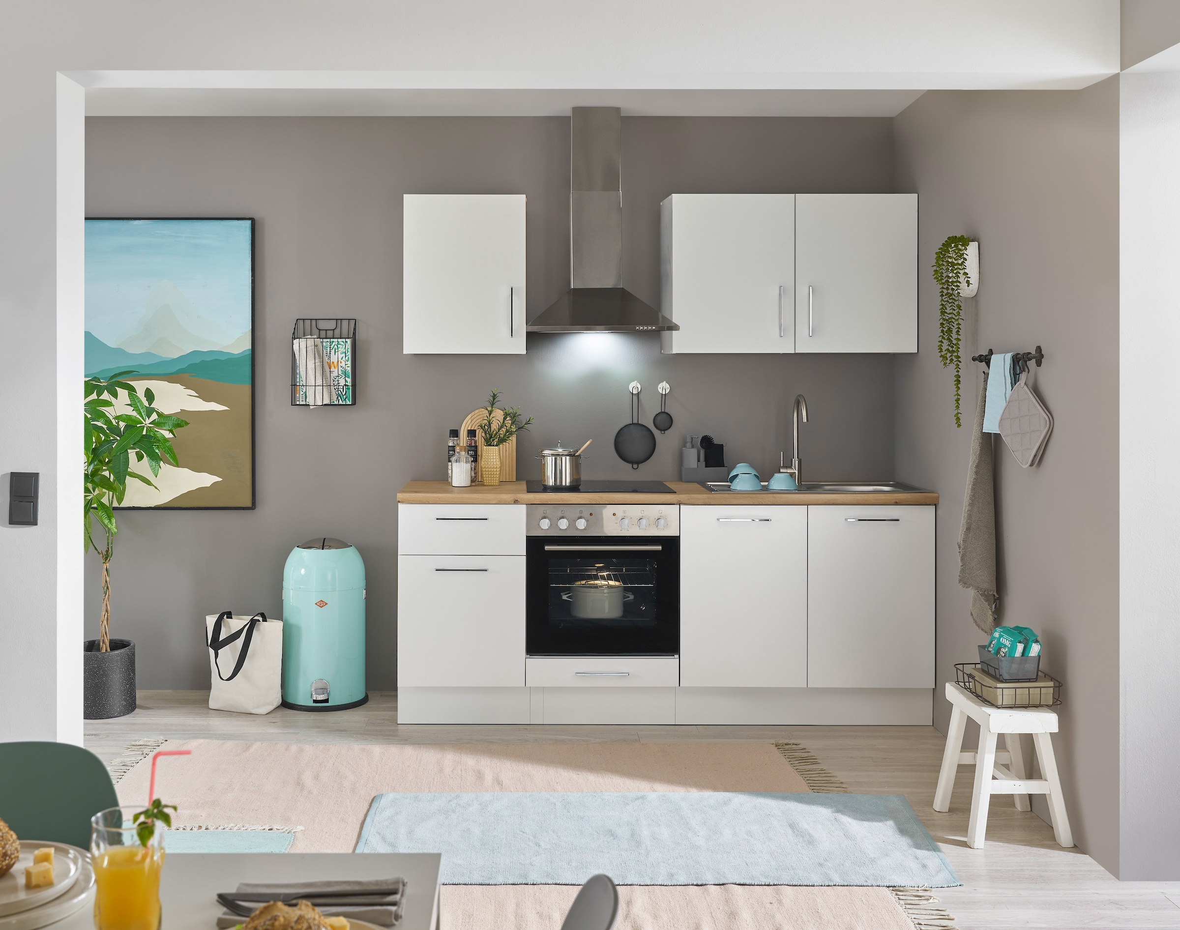 BASIC by Balculina Küchenzeile »Turin«, Breite 210 cm, wahlweise mit E-Geräten