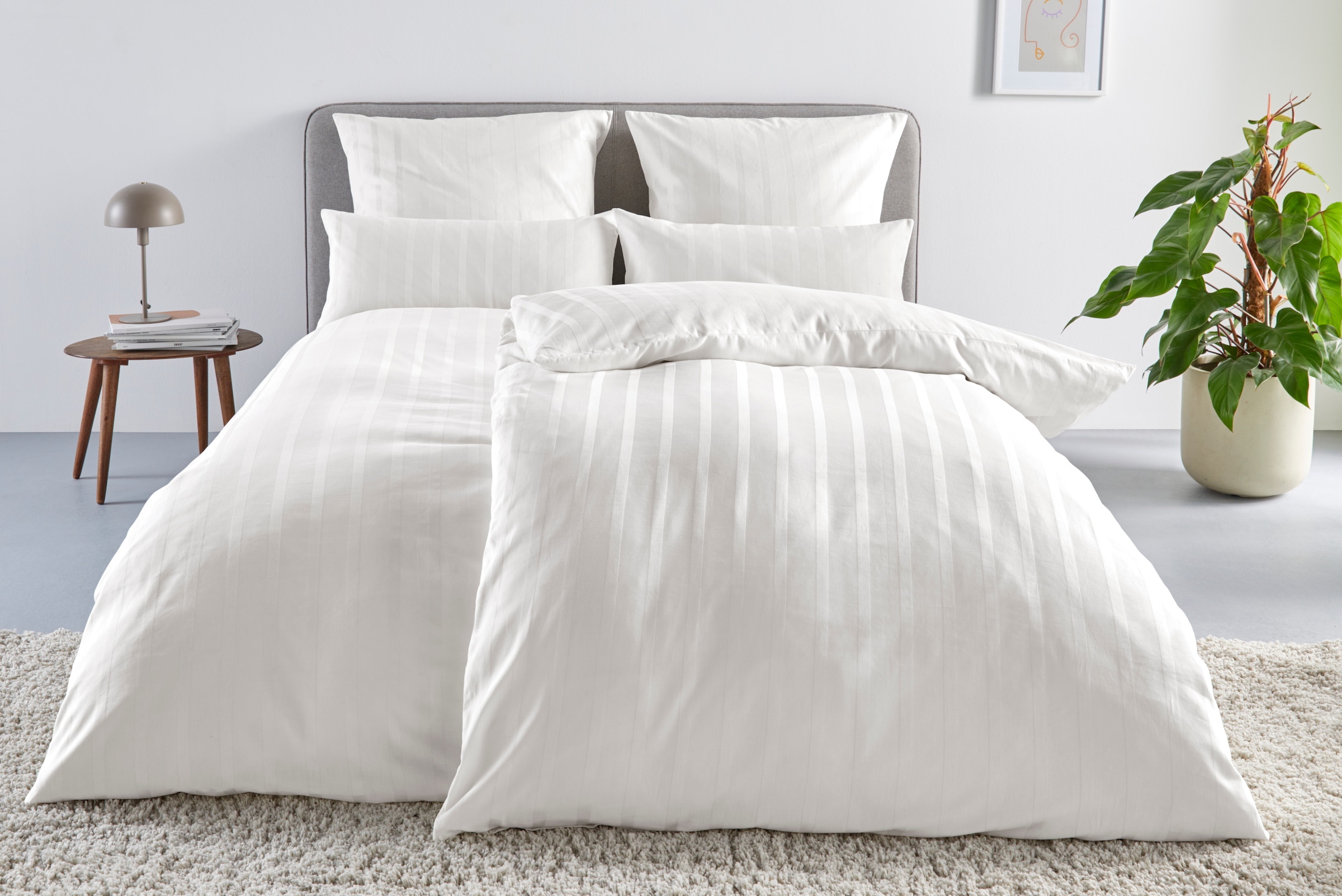 LeGer Home by Lena Gercke Bettwäsche "Leonore" 2 Stk. Mako-Satin Streifen a günstig online kaufen