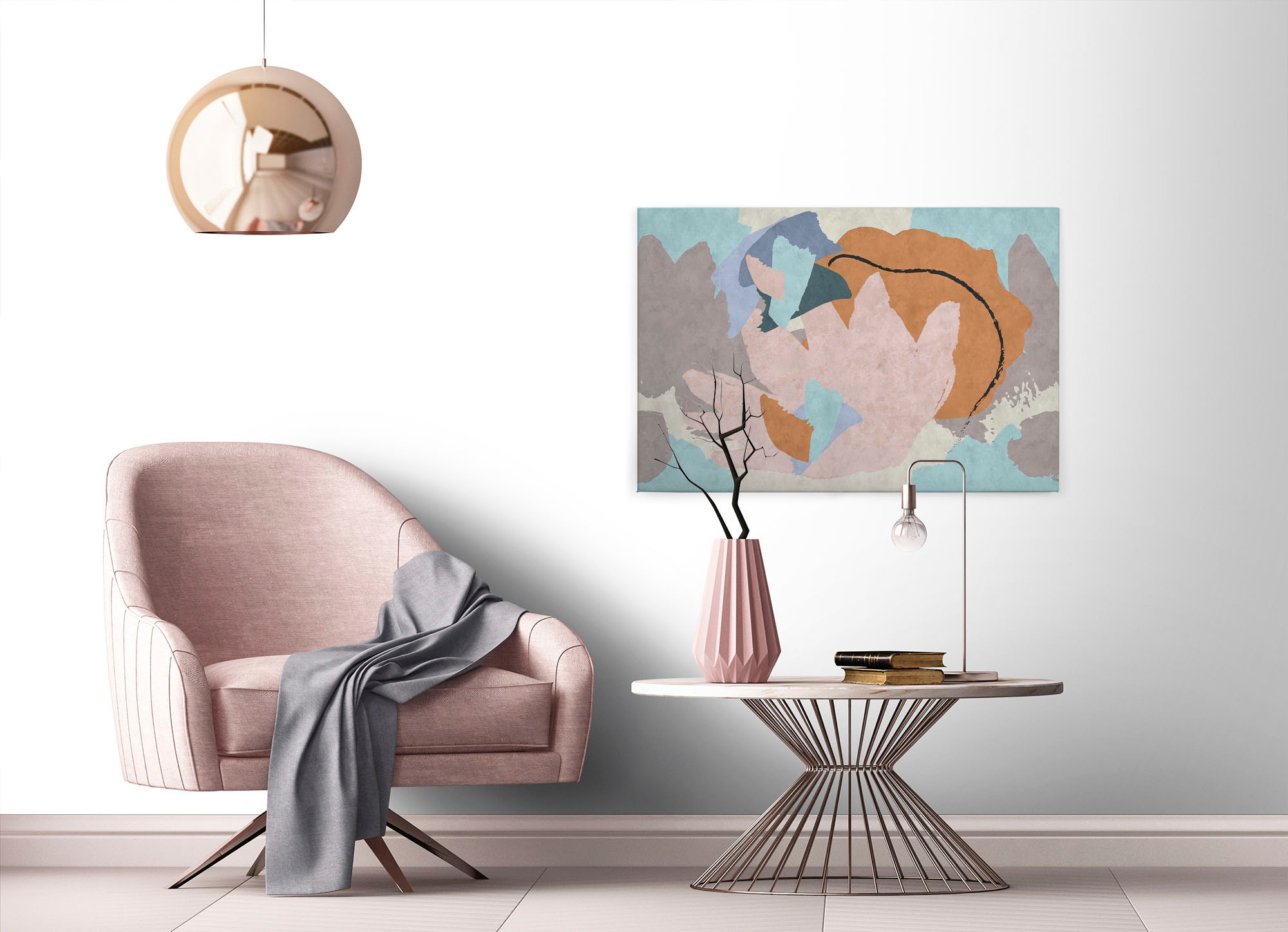 A.S. Création Leinwandbild »floral collage«, Kunst-Abstrakt-Kinder, (1 St.), Keilrahmen Bild Floral Abstrakt Leinwand-Bild Wohnzimmer modern Kinder