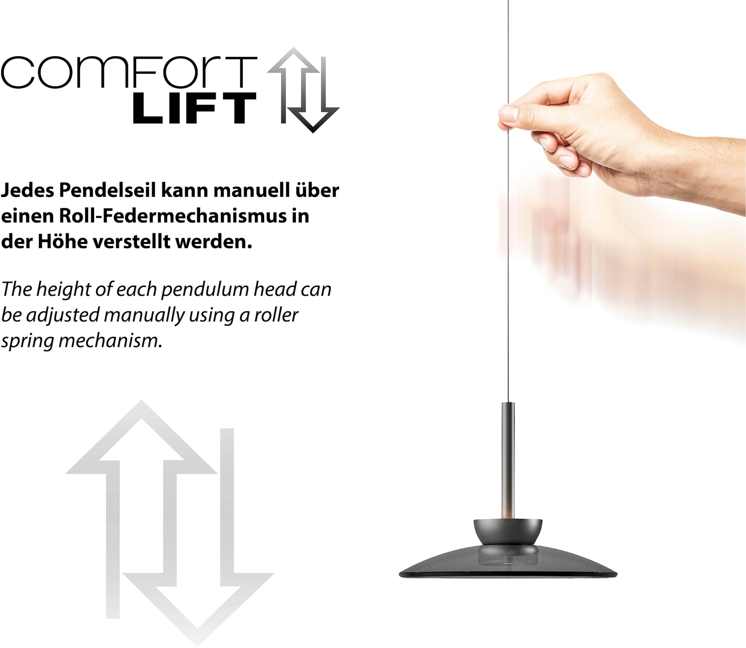Neuhaus PURE LED Pendelleuchte »PURE Moon« LED-Board 1 Stk. Warmweiß Comfort Lift, dimmfähig über separaten Tronicdimmer