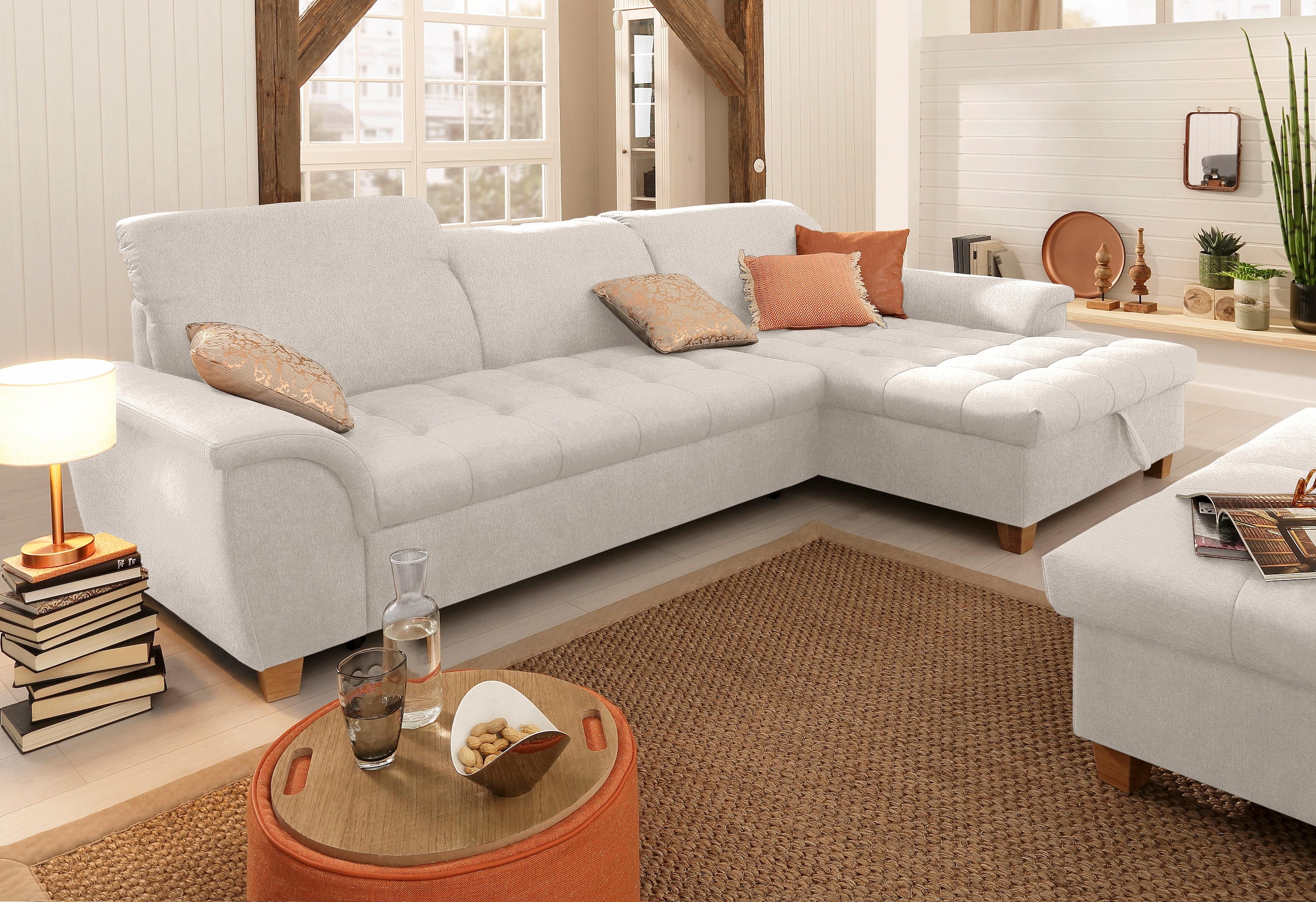 Home affaire Ecksofa "Lyla fester Sitzkomfort, bequeme Armlehnen, Breite 27 günstig online kaufen