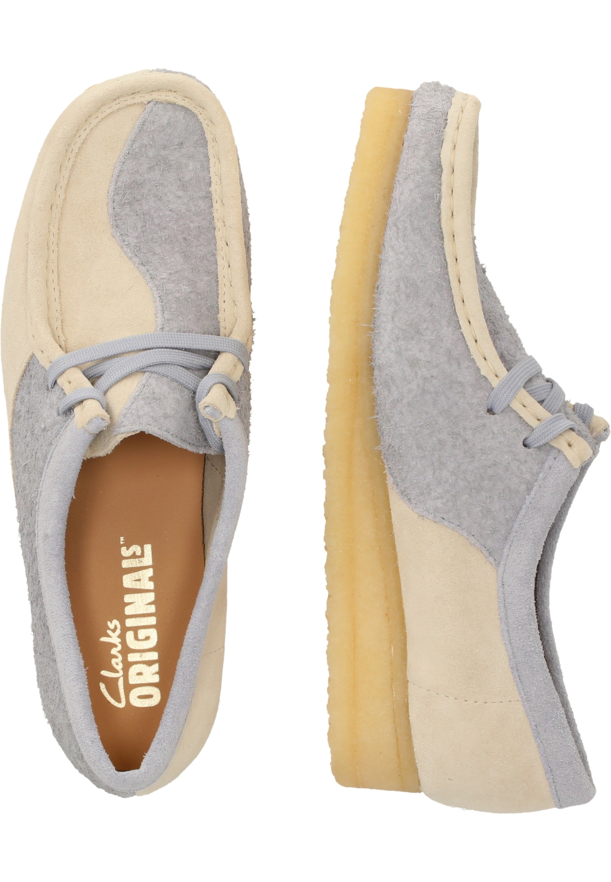 Clarks Schnürschuh »Wallabee«, im kultigen Wildlederdesign mit texturiertem Touch