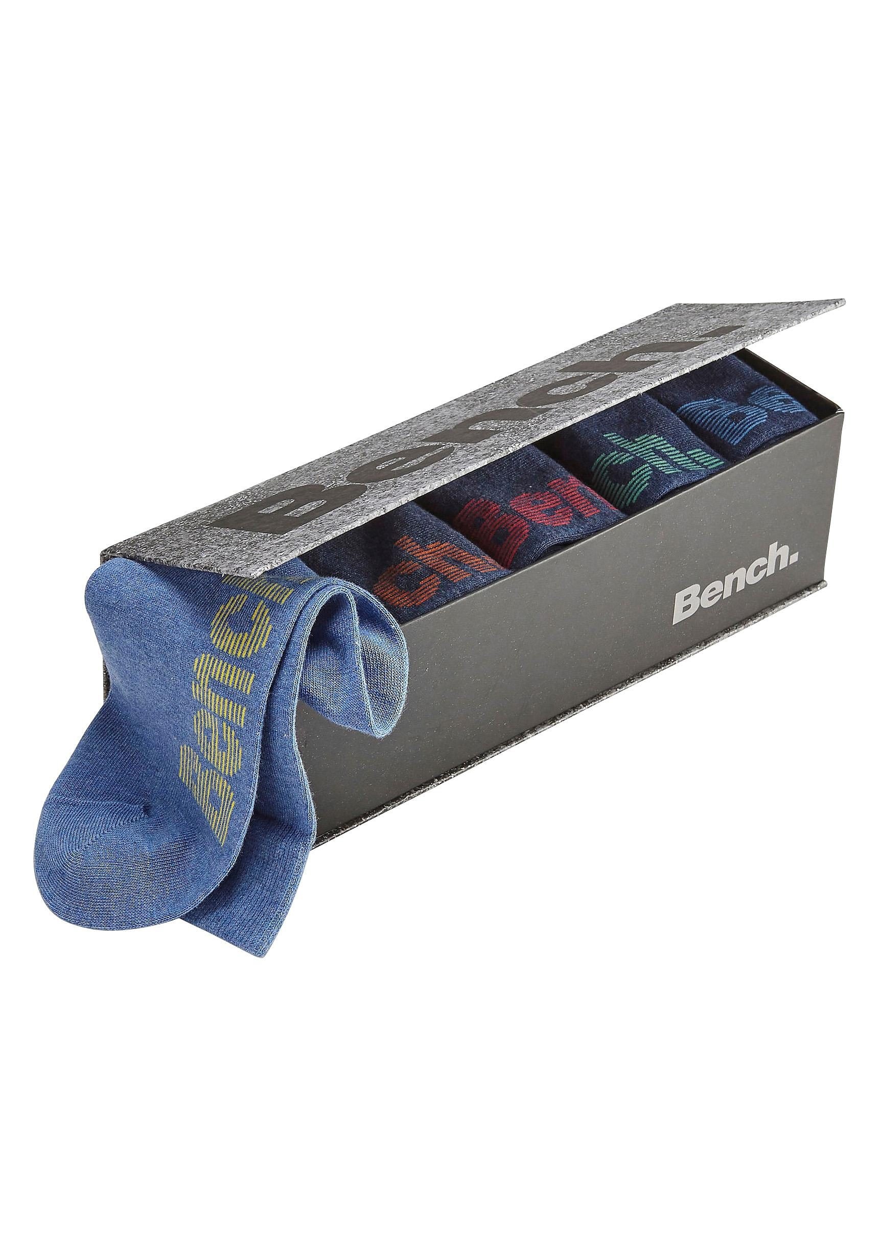 Bench. Socken, (Box, 6 Paar), mit verschiedenfarbigen Logos