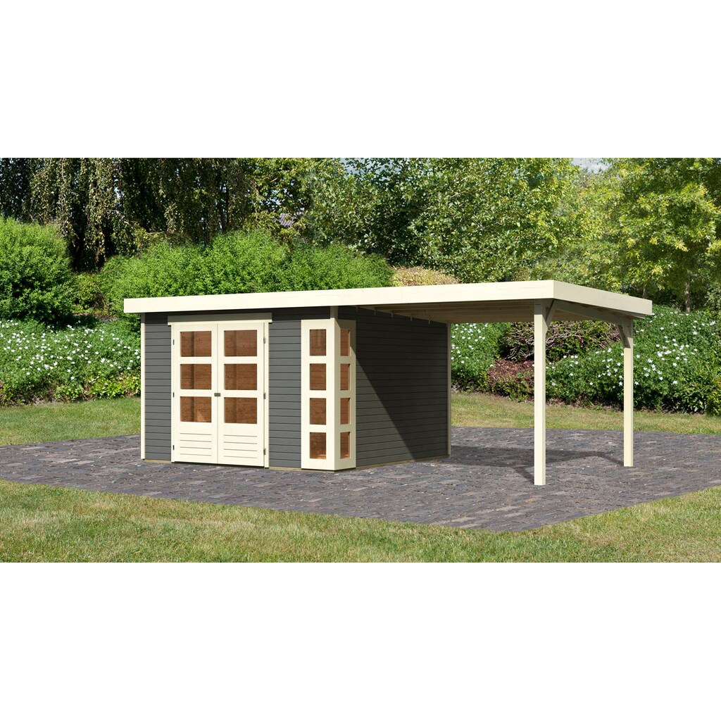 Karibu Gartenhaus »Nordsee 6«, (Set), mit Schleppdach 2,40 m Breite