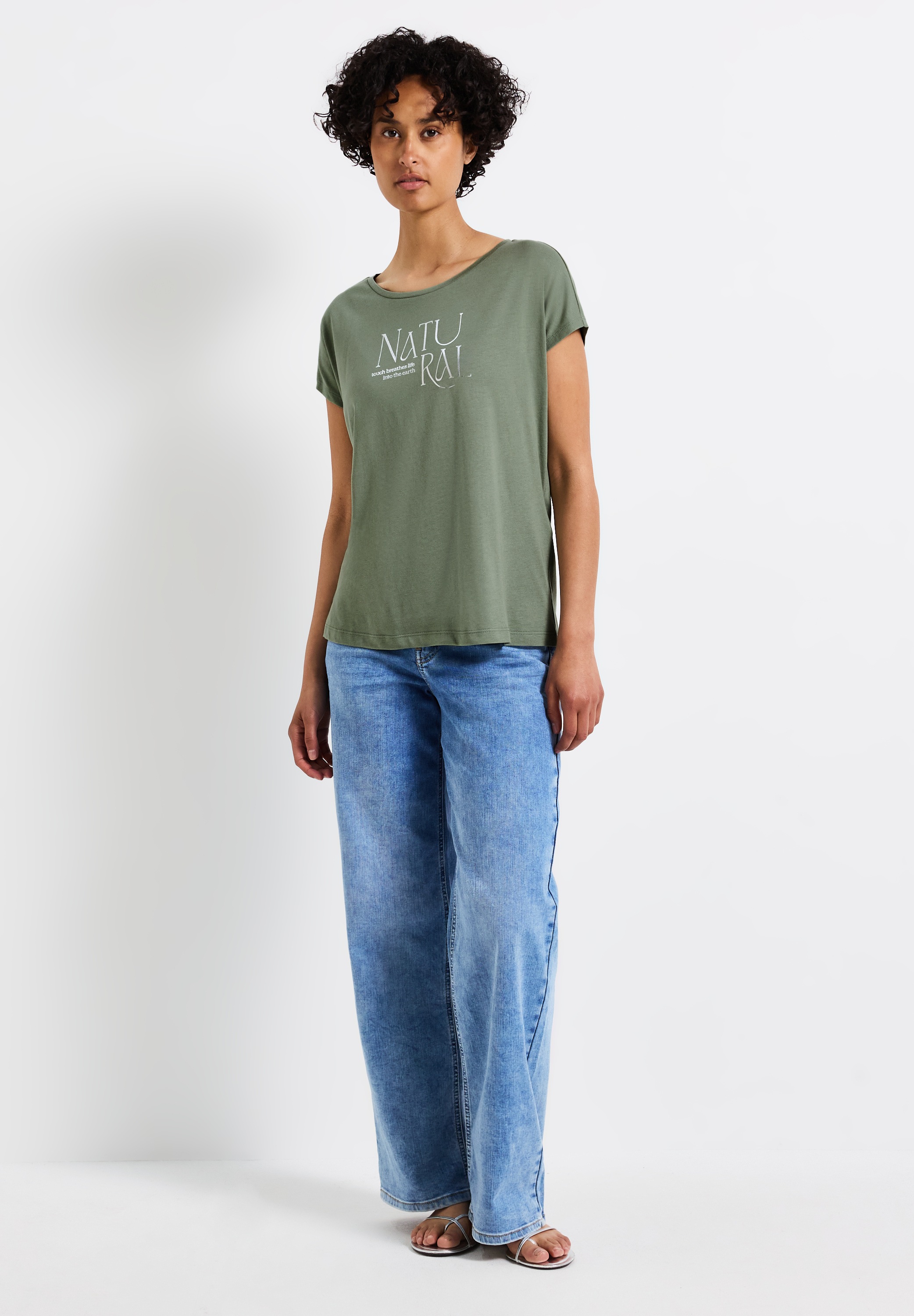 STREET ONE T-Shirt, mit Materialmix