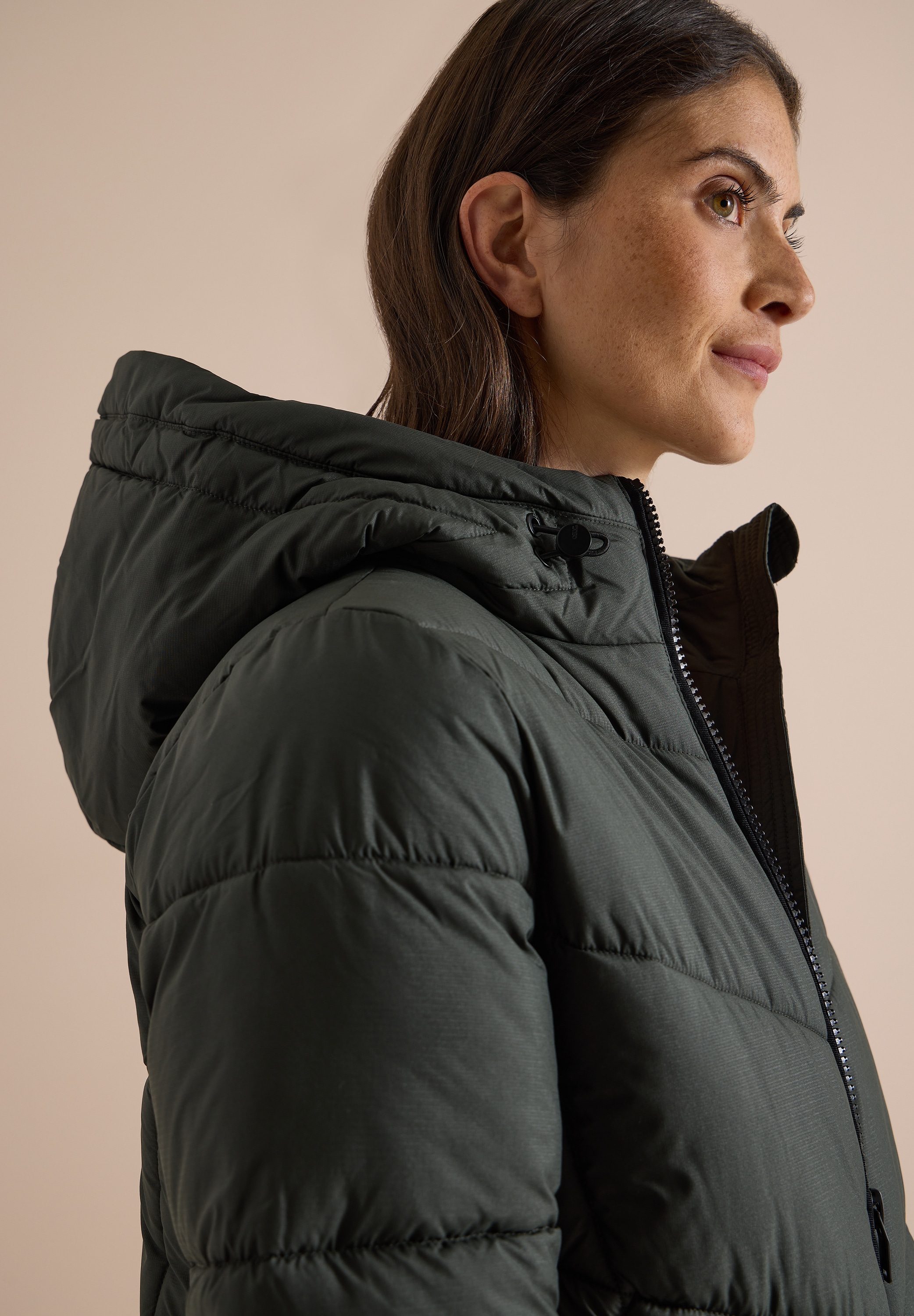 Cecil Steppjacke mit Kapuze Winterjacke in Midi-Länge mit Kapuze