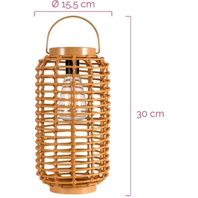 Pauleen LED Laterne »Sunshine Darling Solarlaterne Beige Rattan/Metall/ Kunststoff«, 1 flammig-flammig, Solar kaufen | BAUR