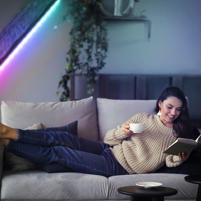 B.K.Licht LED-Streifen »Wifi RGBIC«, 300 St.-flammig, Lichtleiste, mit  Musiksensor, smartes LED Band, Selbstklebend bestellen | BAUR