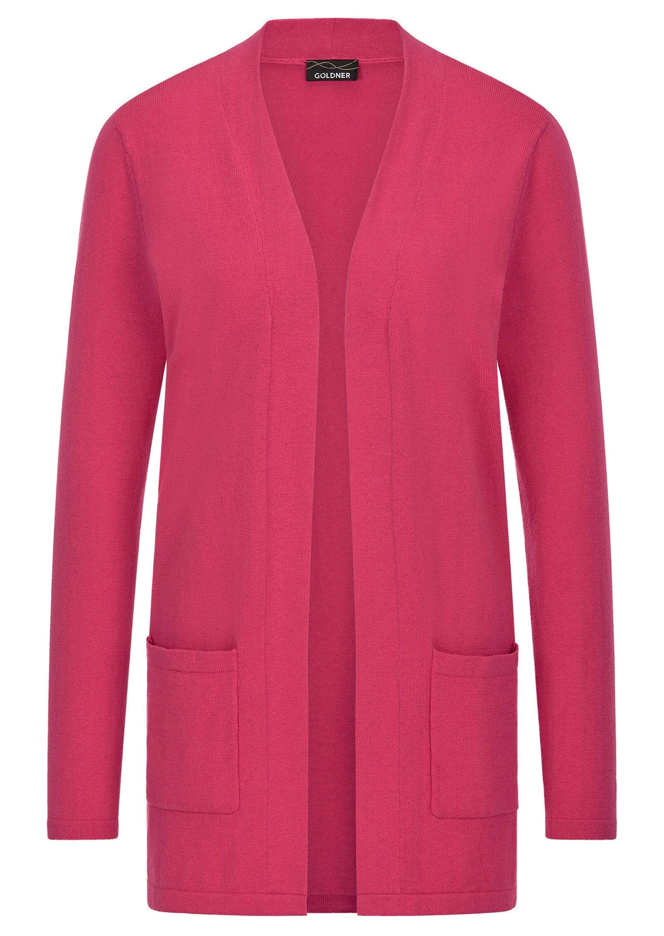 GOLDNER Strickjacke "Kurzgröße Elegante Strickjacke mit Kaschmir" mit Kasch günstig online kaufen