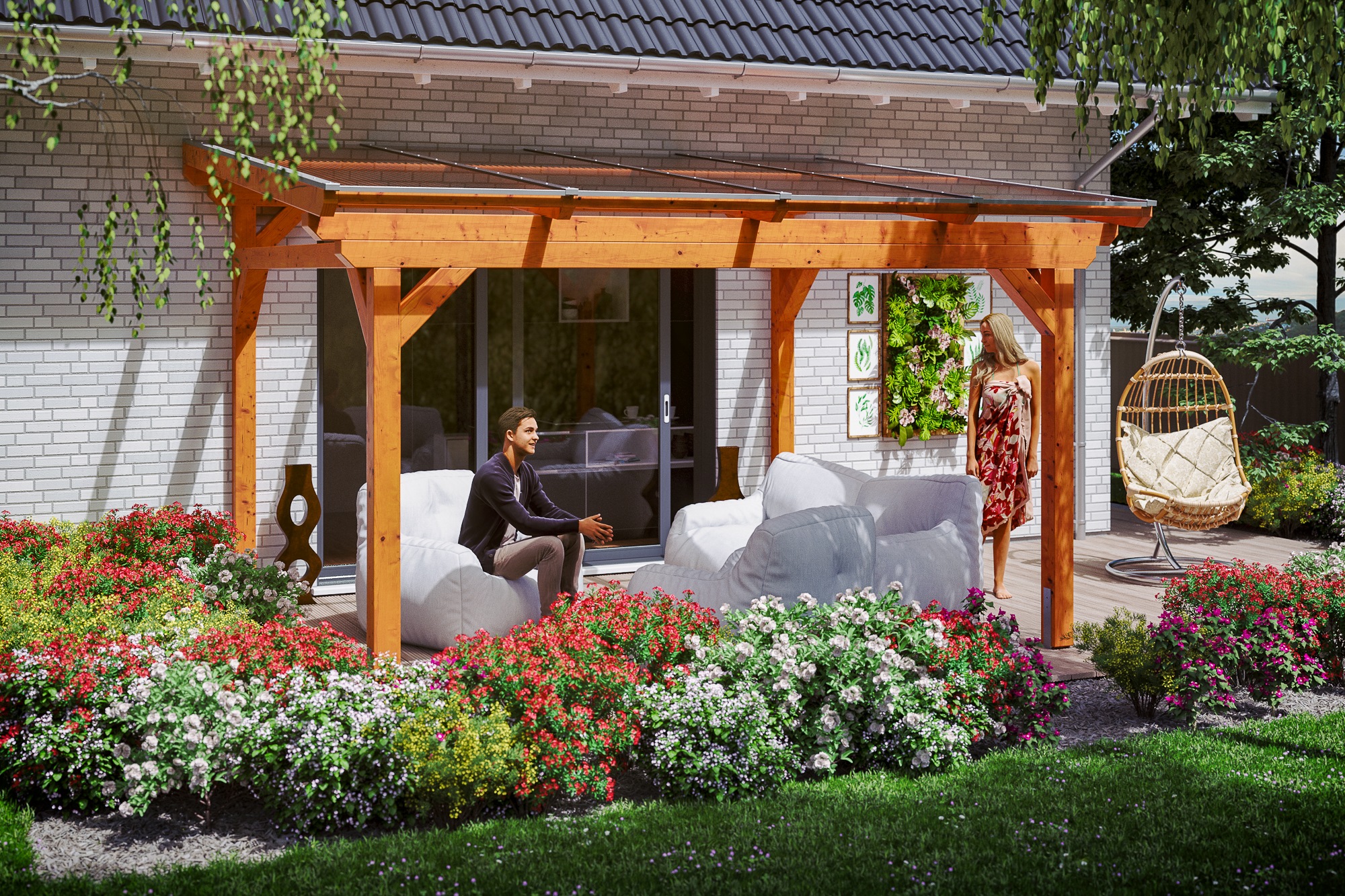 Skanholz Terrassendach »Sanremo«, Leimholz
